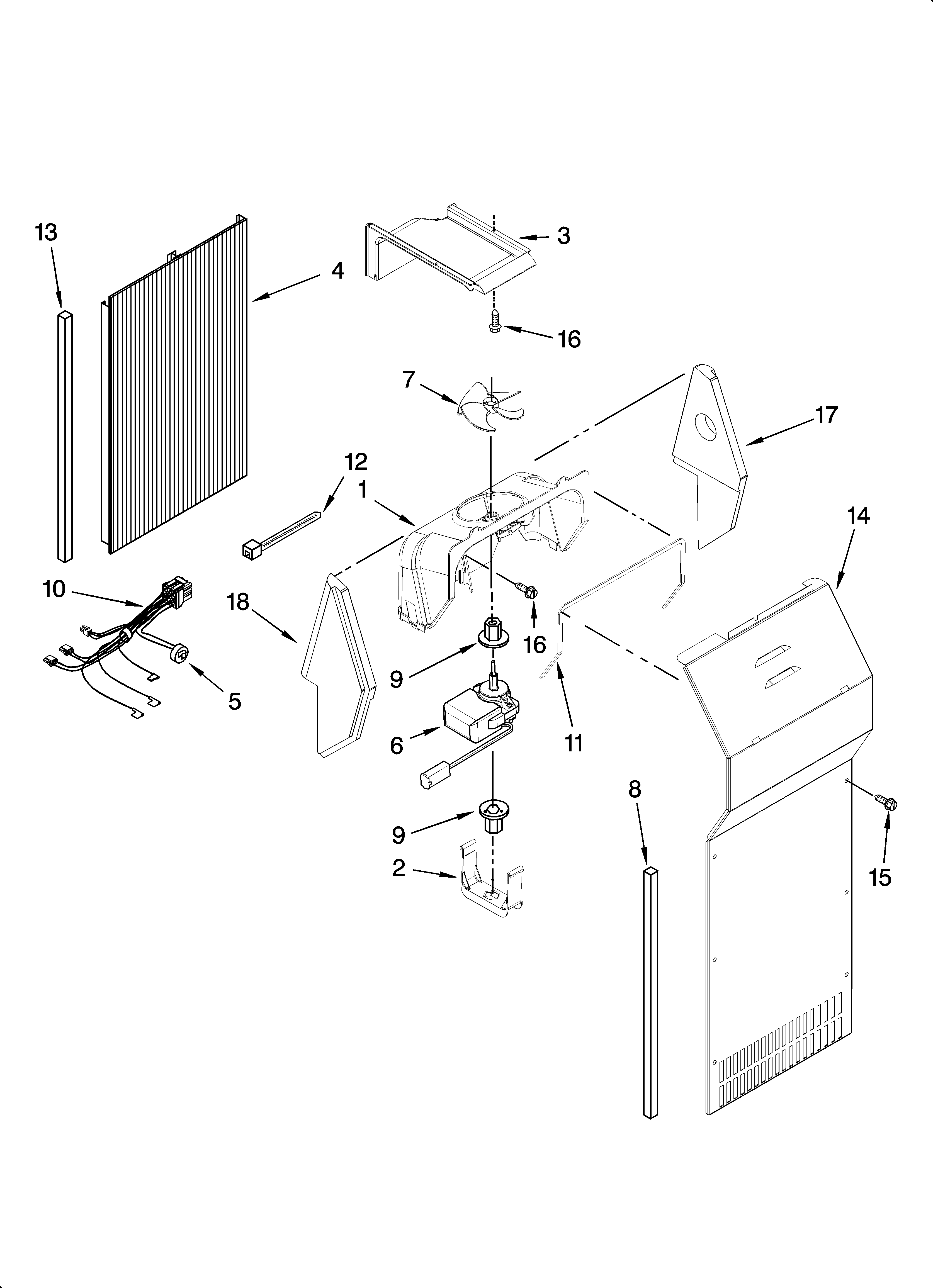 Whirlpool GD5NVAXSB01 air flow parts diagram