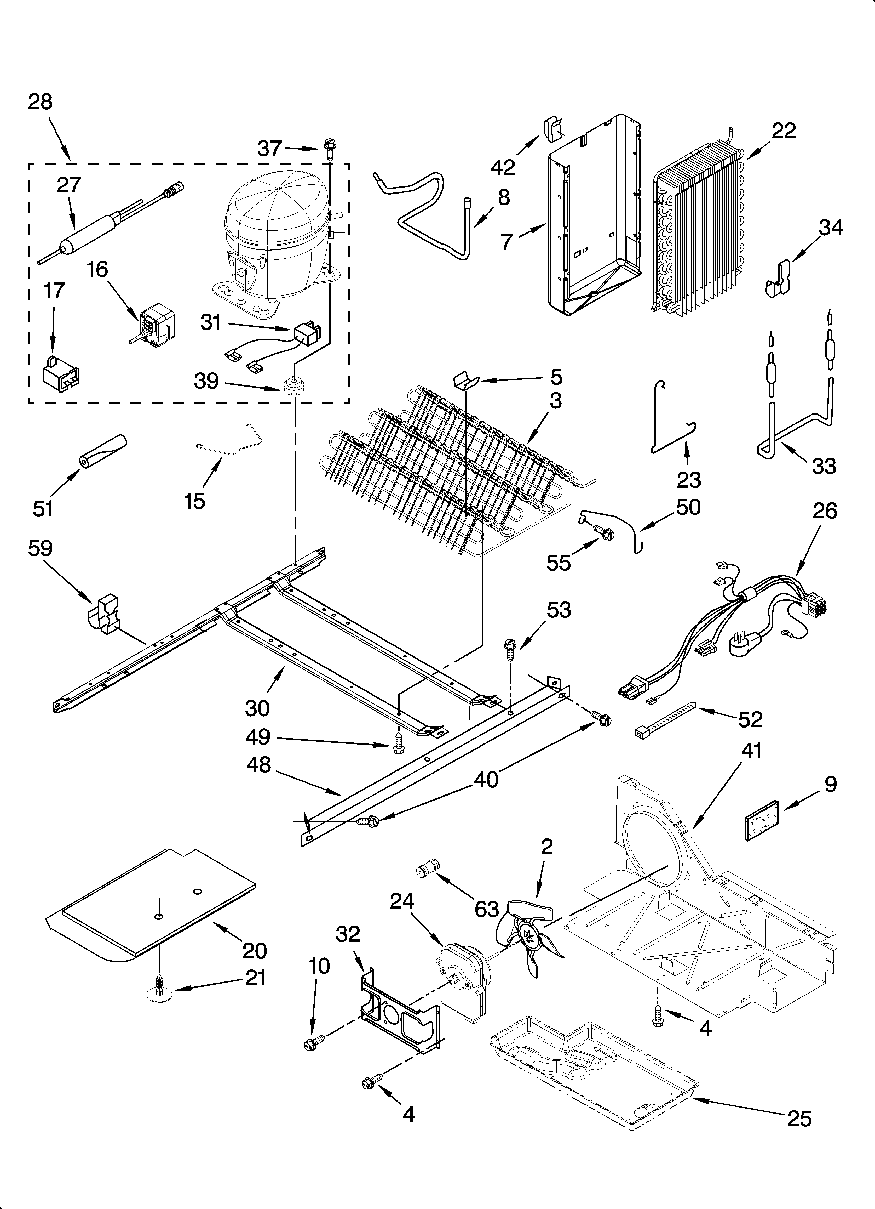 KitchenAid KSRS25FTSS01 unit parts diagram