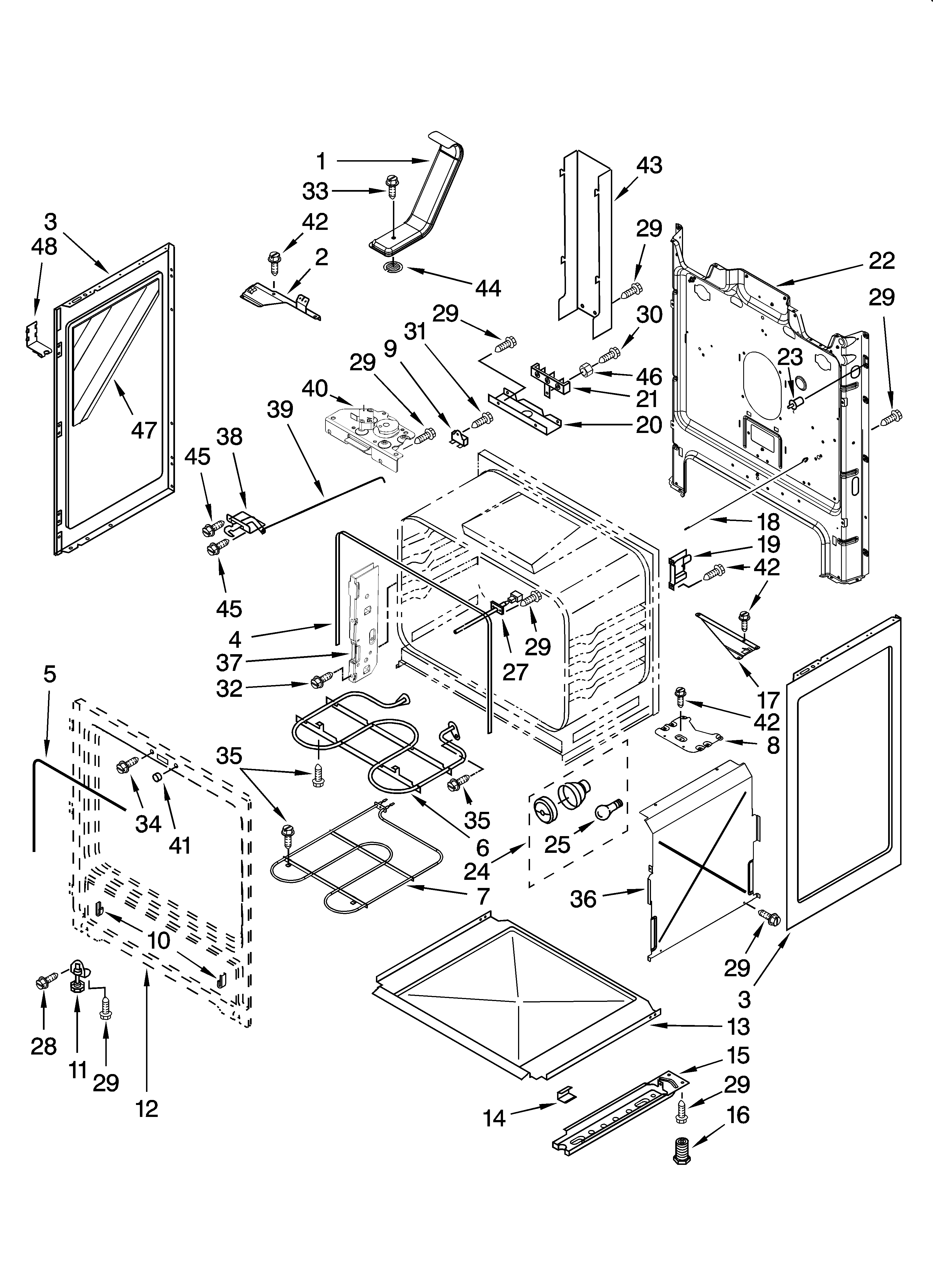 Whirlpool RF265LXTQ0 chassis parts diagram