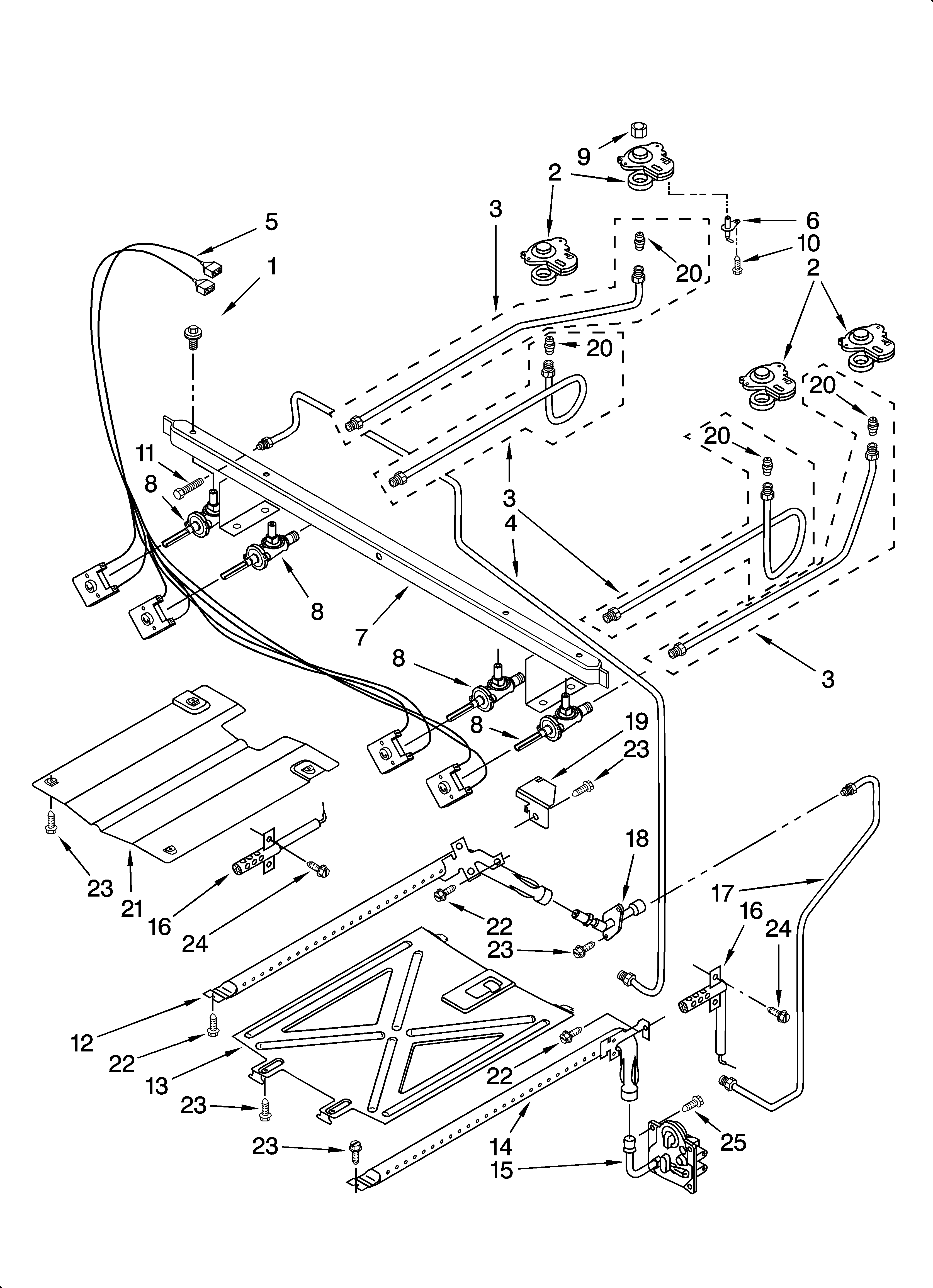 Whirlpool SF362LXTY0 manifold parts diagram