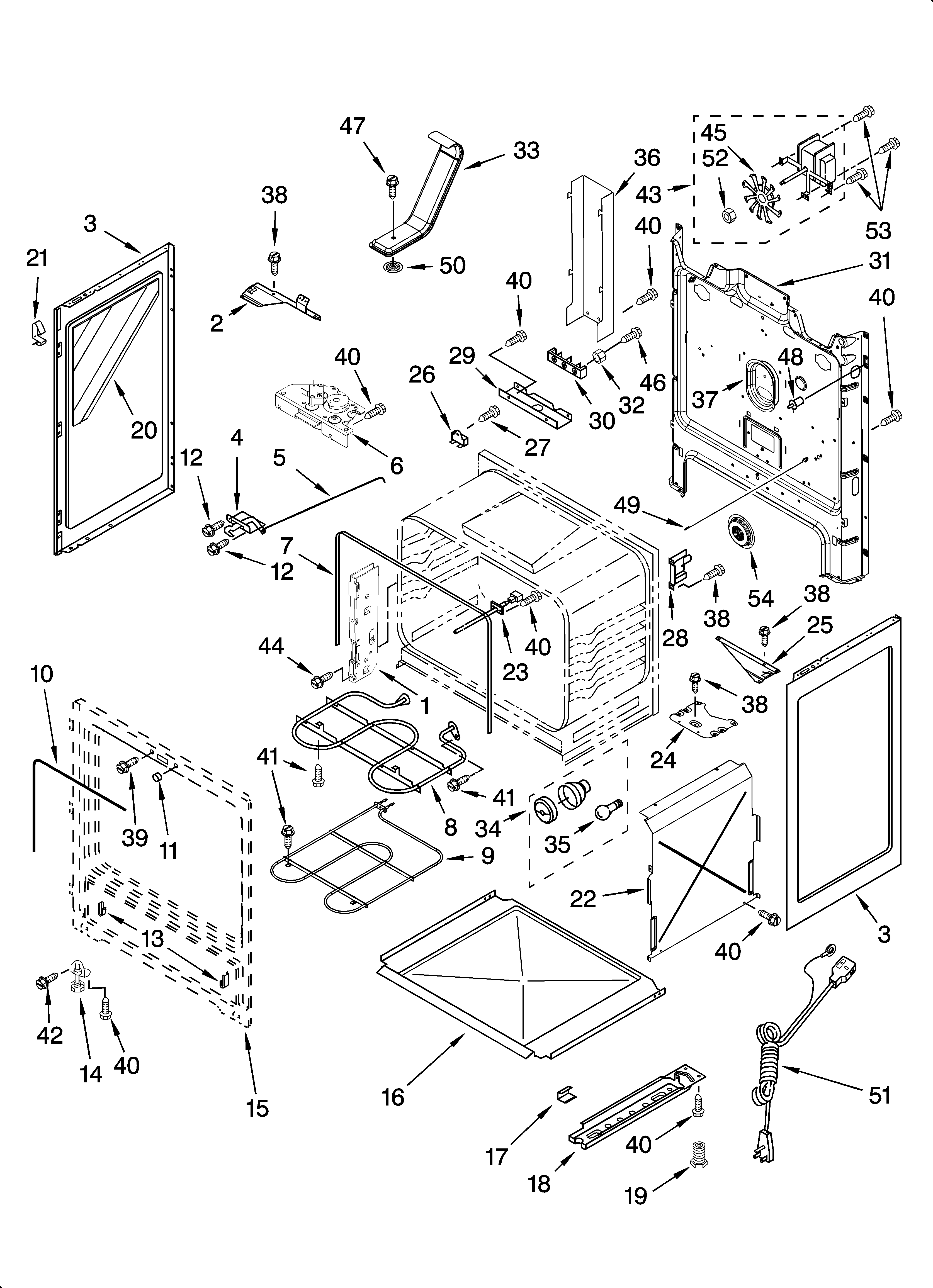 Whirlpool WERC4101SB1 chassis parts diagram