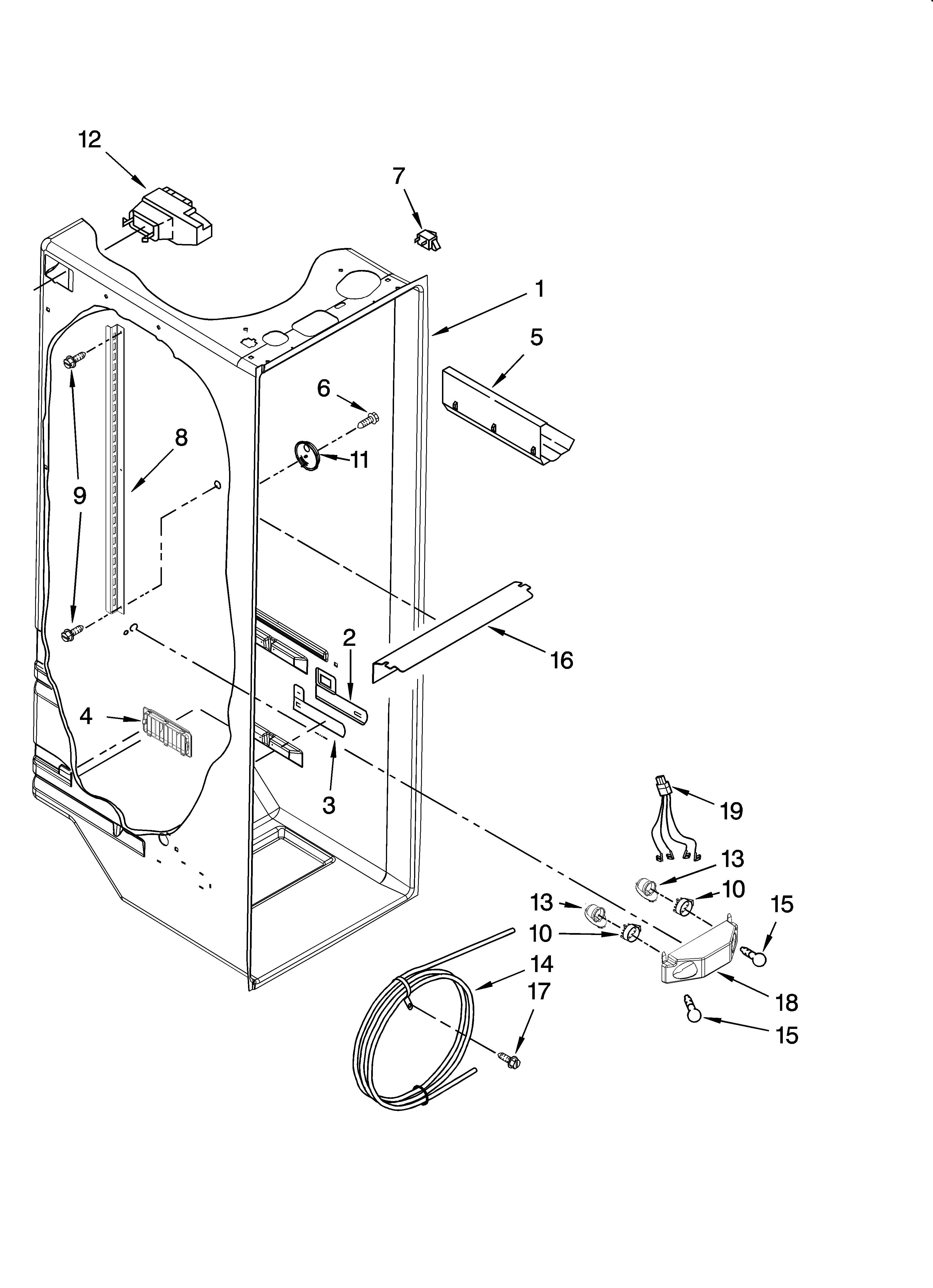 Whirlpool 7GS6SHEXMS03 refrigerator liner parts diagram
