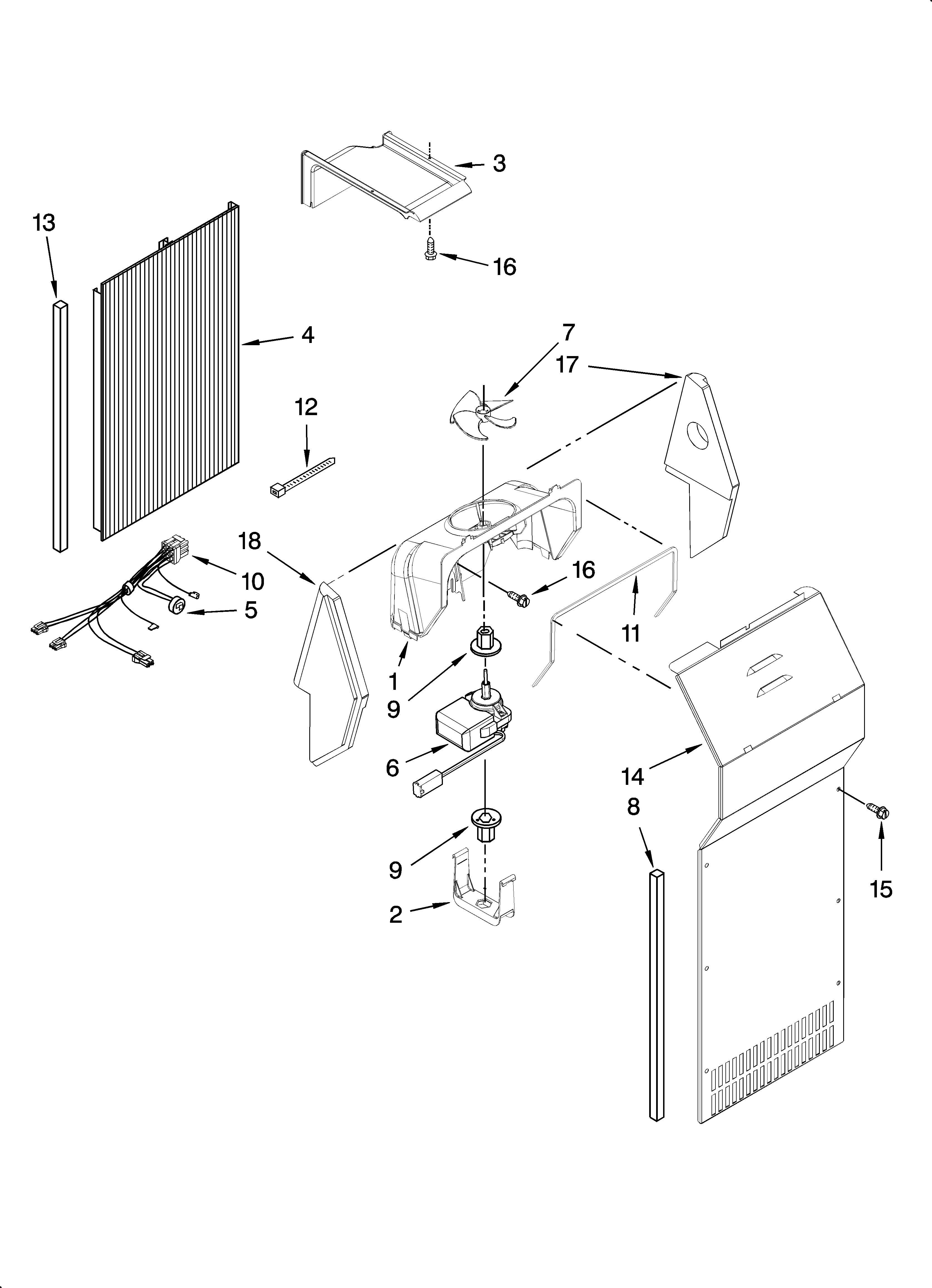 Whirlpool 7GS6SHEXMS03 air flow parts diagram