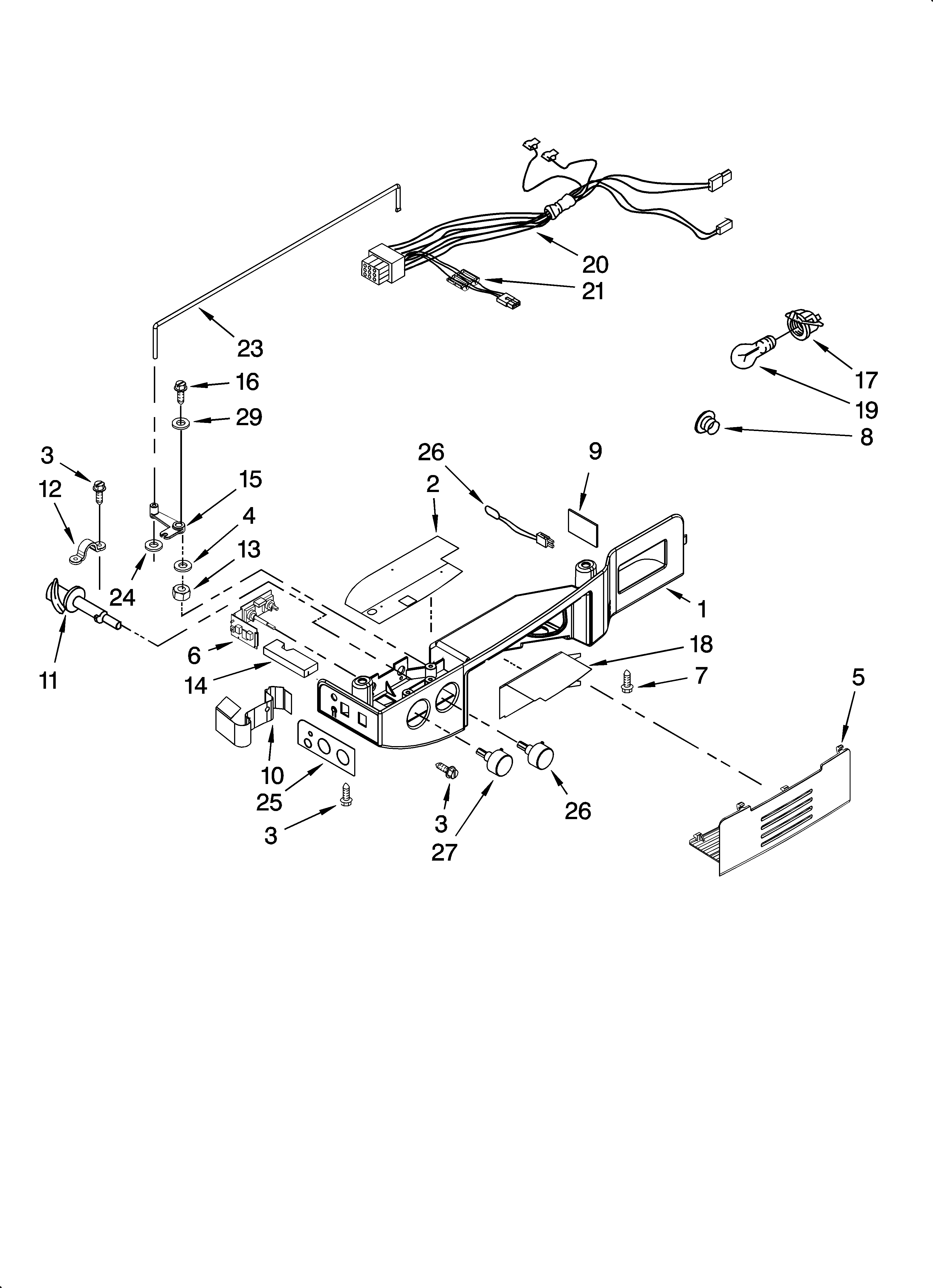 Whirlpool 7GS6SHEXMS03 control parts diagram