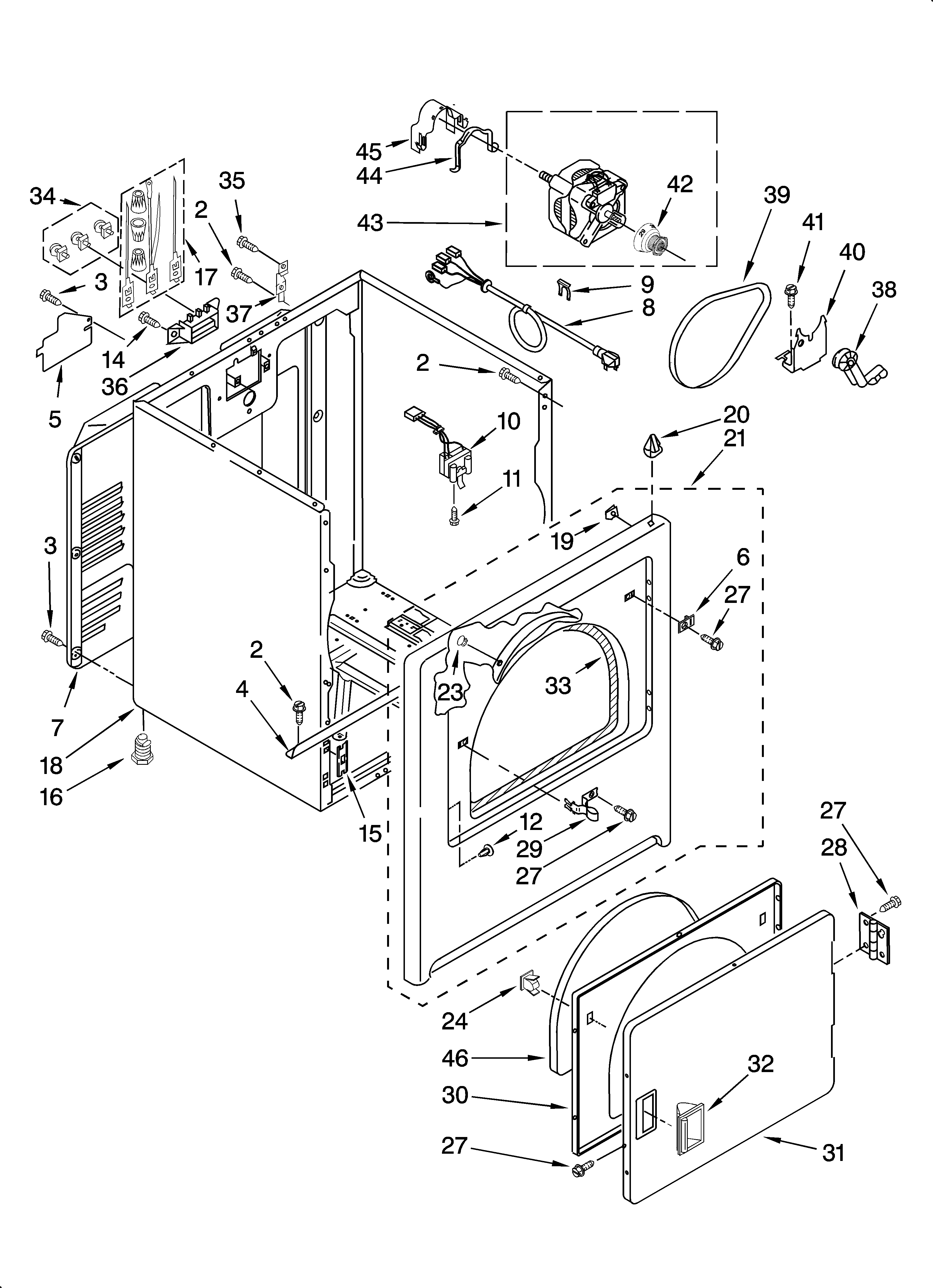 Estate YEED4400TQ0 cabinet parts diagram