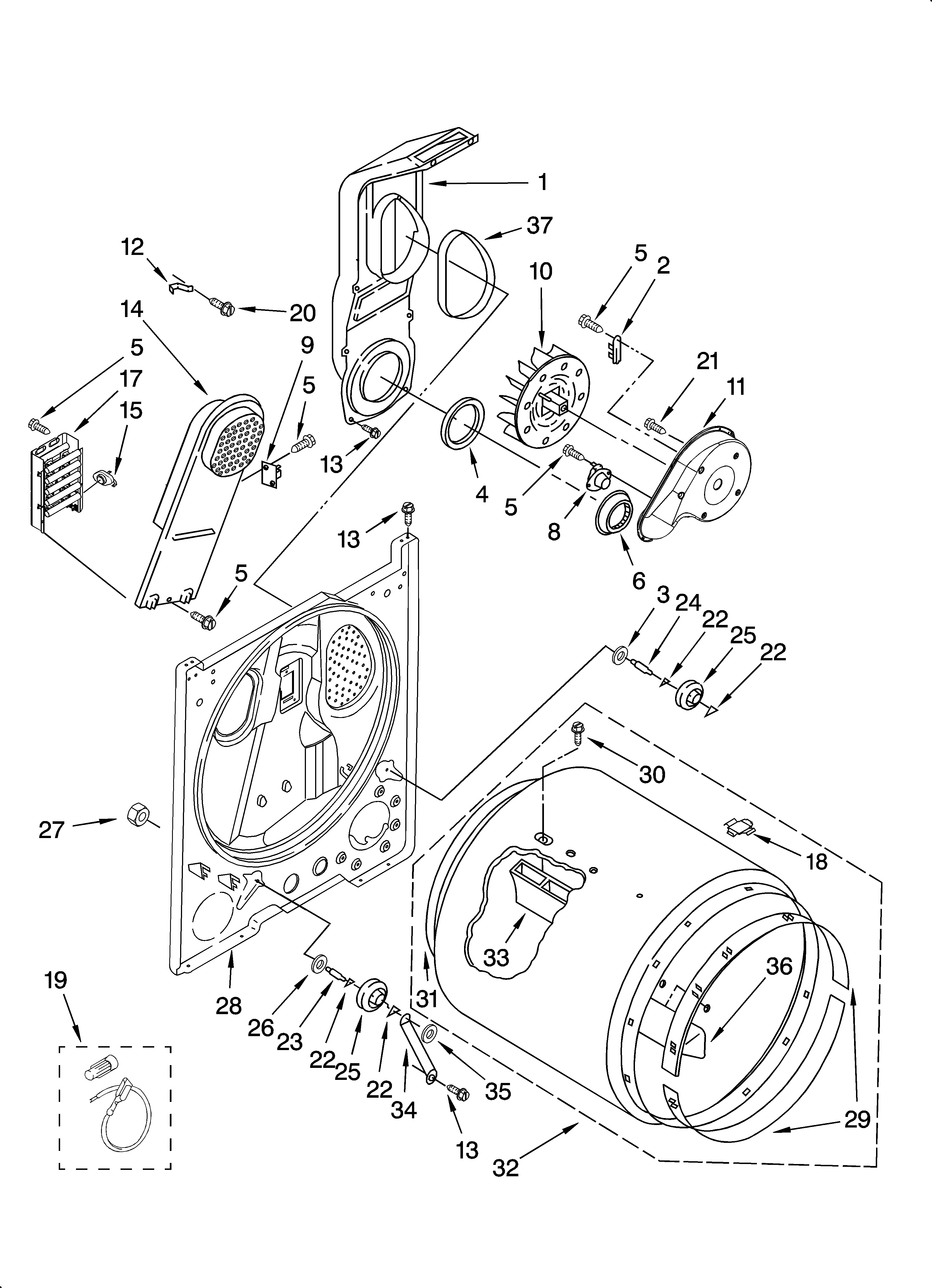 Estate YEED4400TQ0 bulkhead parts, optional parts (not included) diagram