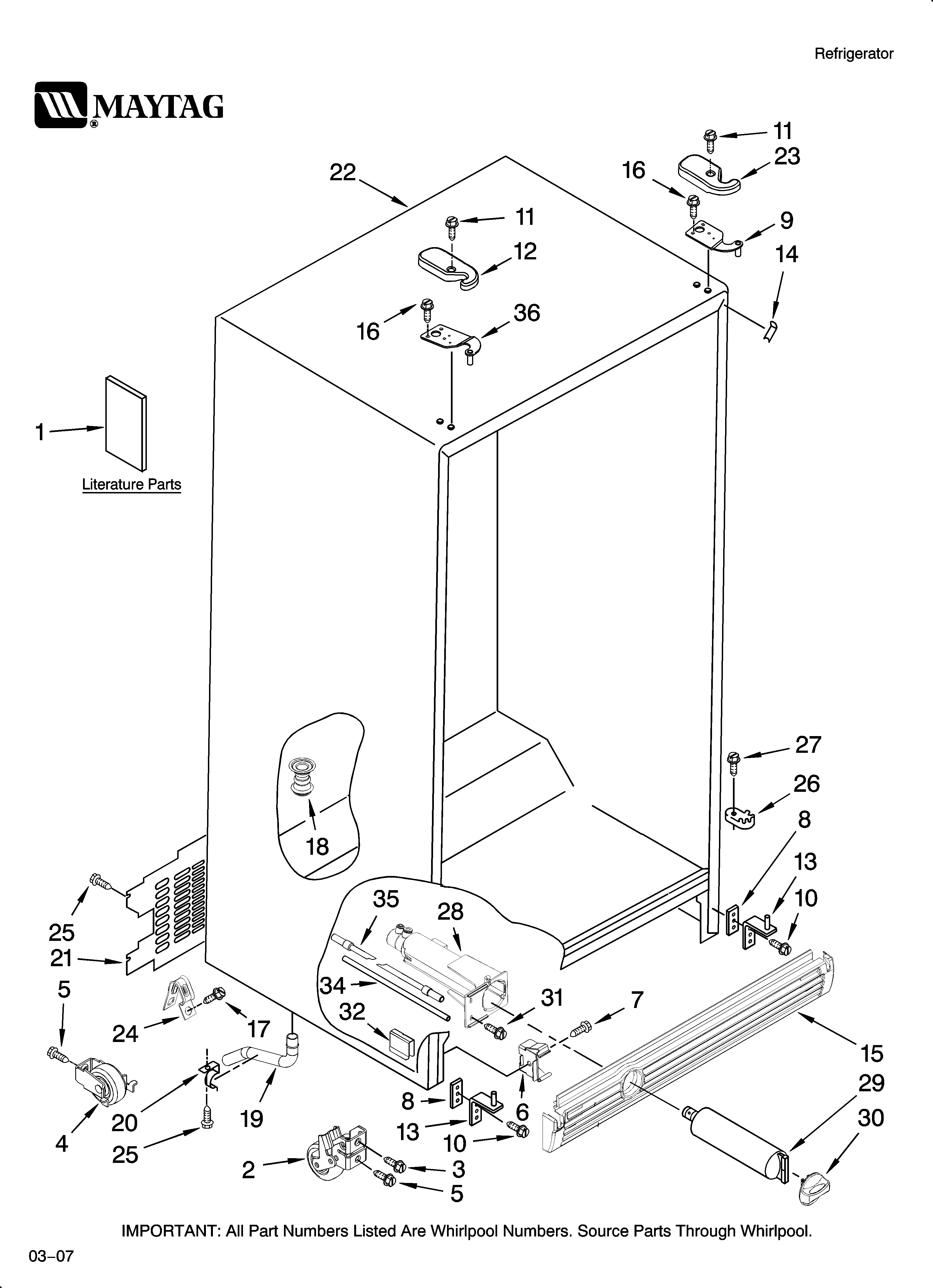 Maytag MSD2669KEB00 cabinet parts diagram
