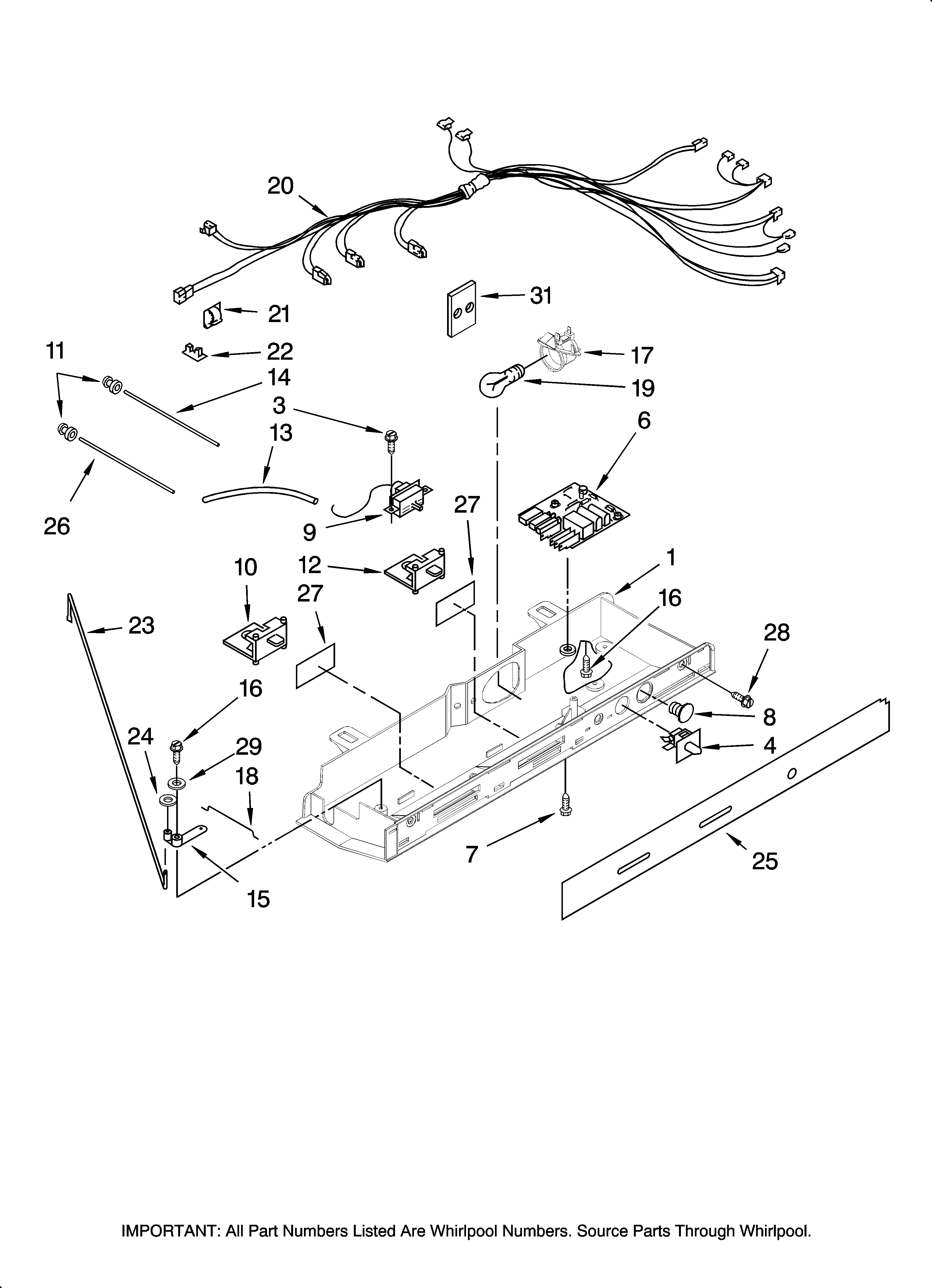 Maytag MSD2669KEB00 control parts diagram