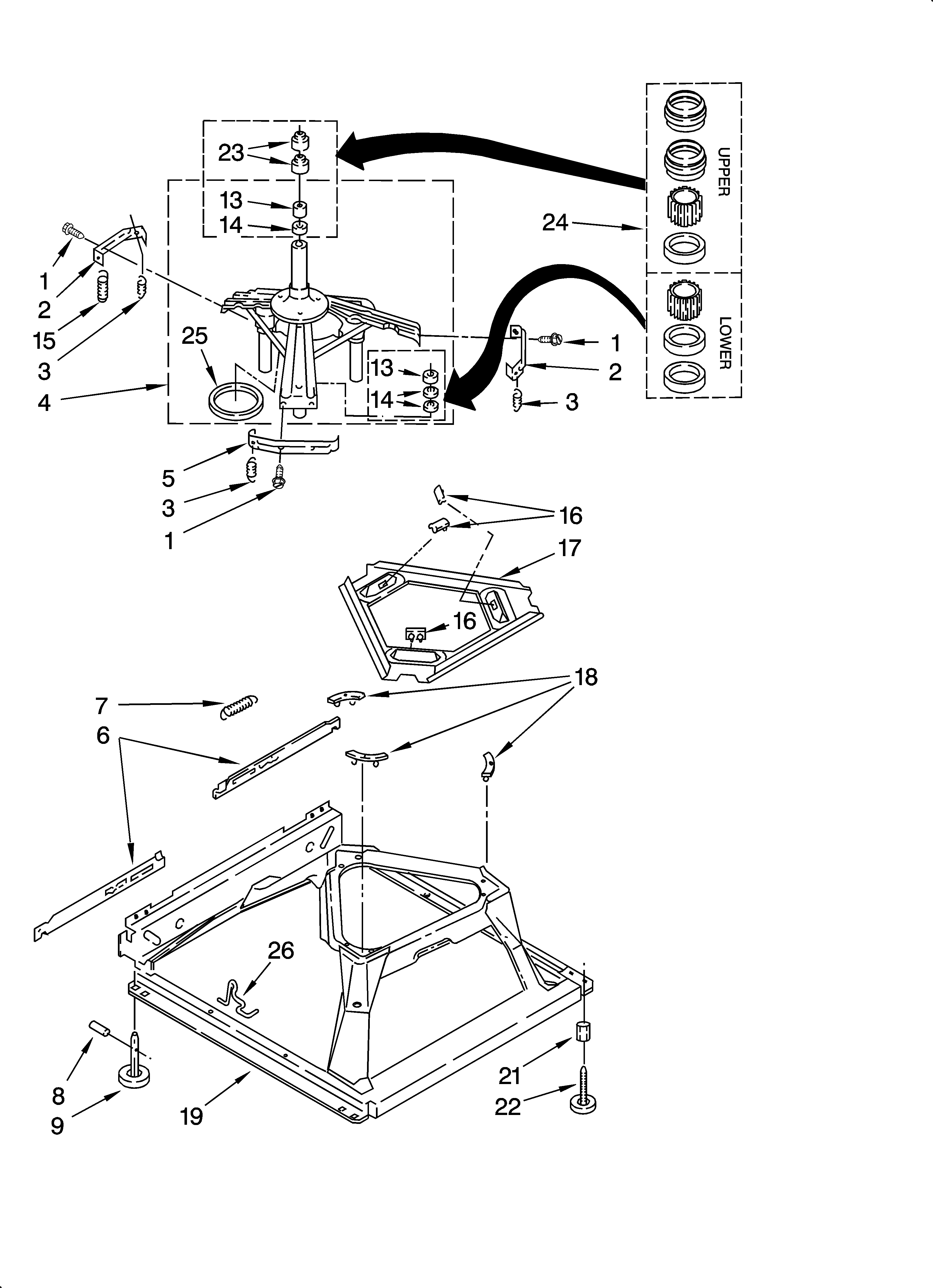 Inglis IAX4000RQ1 machine base parts diagram