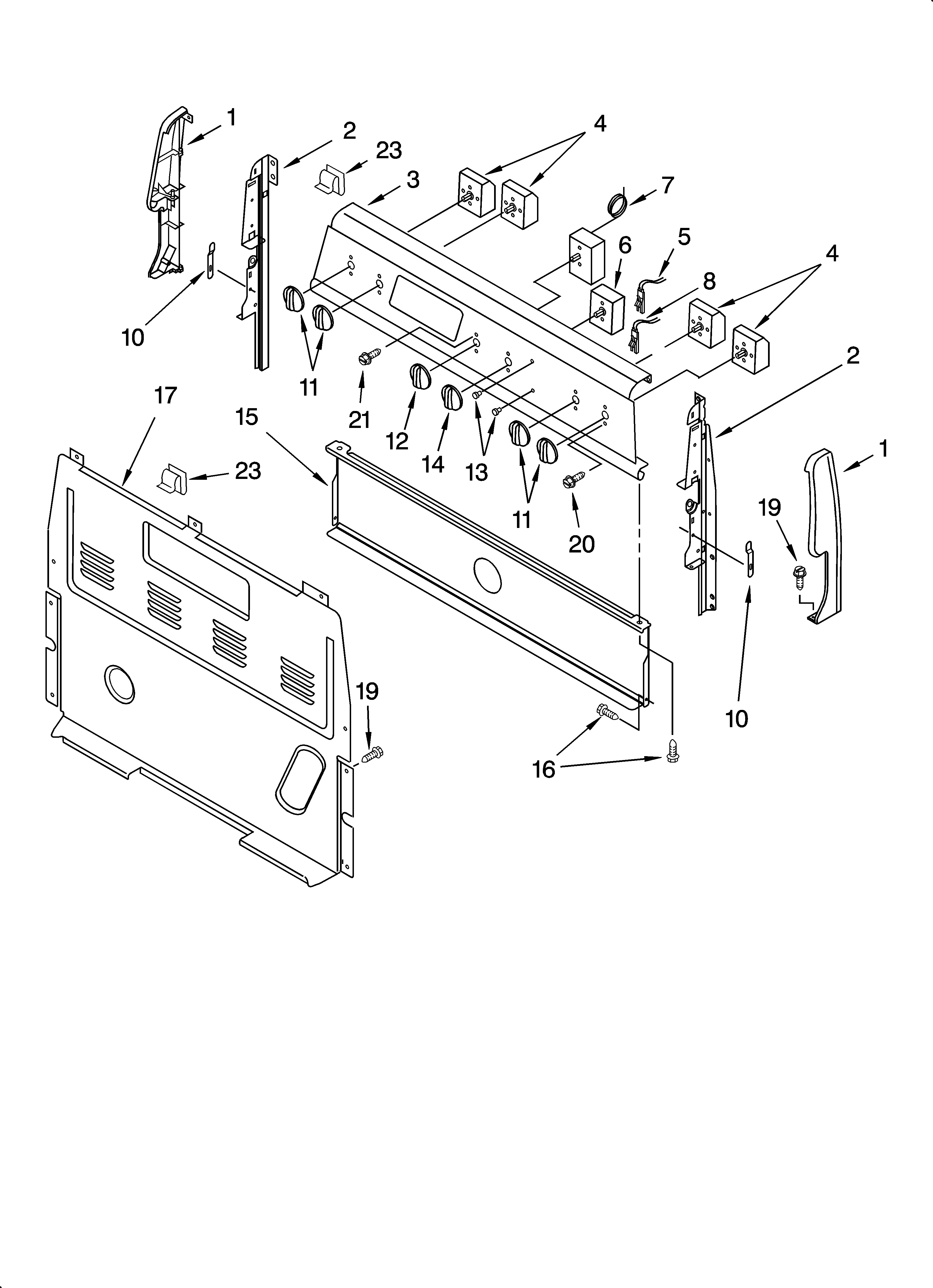 Inglis IEP314RQ0 control panel parts diagram