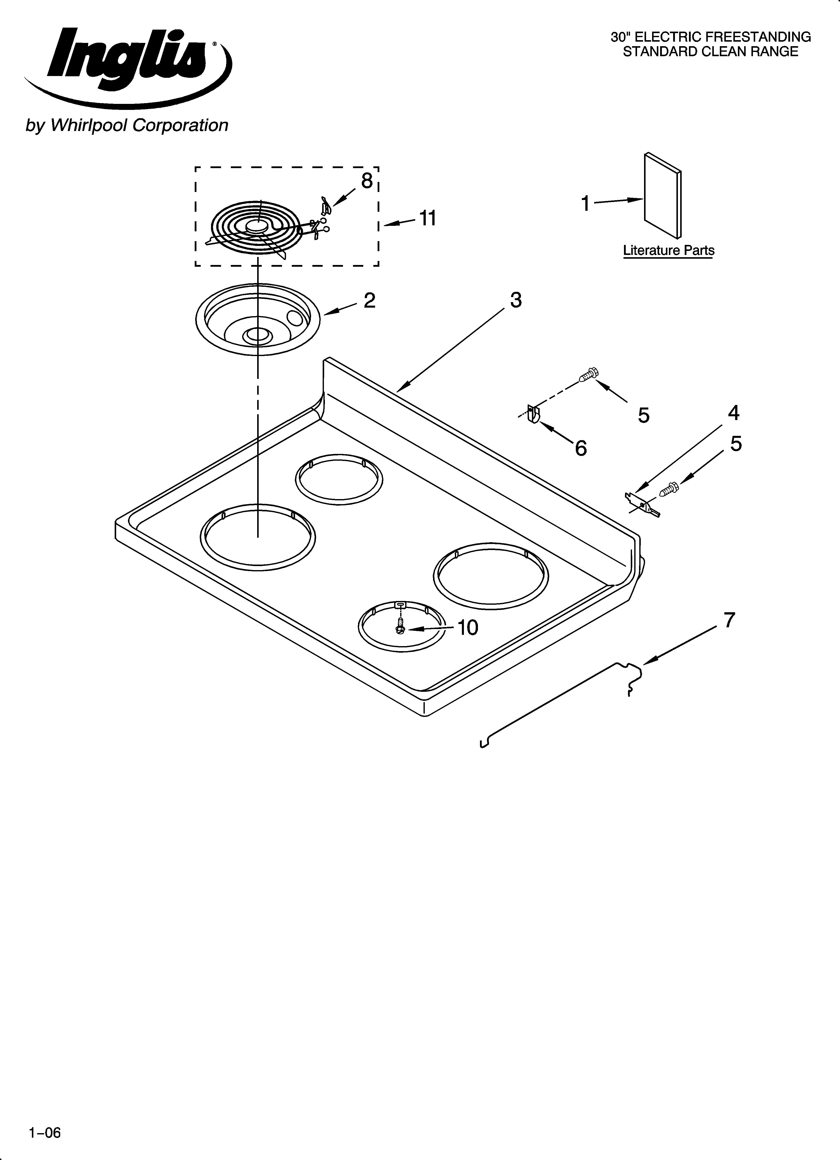 Inglis IEP314RQ2 cooktop parts diagram