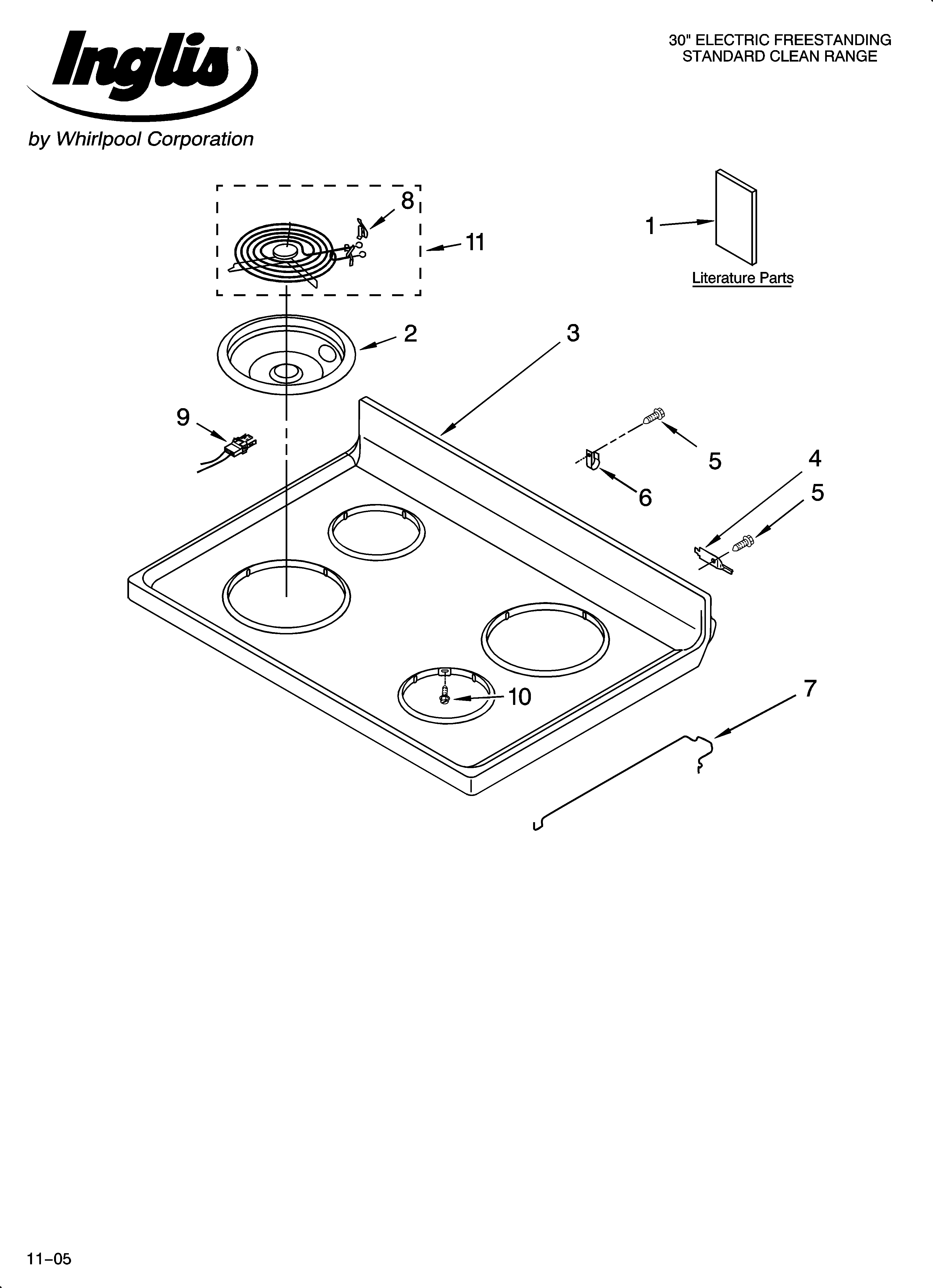 Inglis IEP315RQ1 cooktop parts diagram