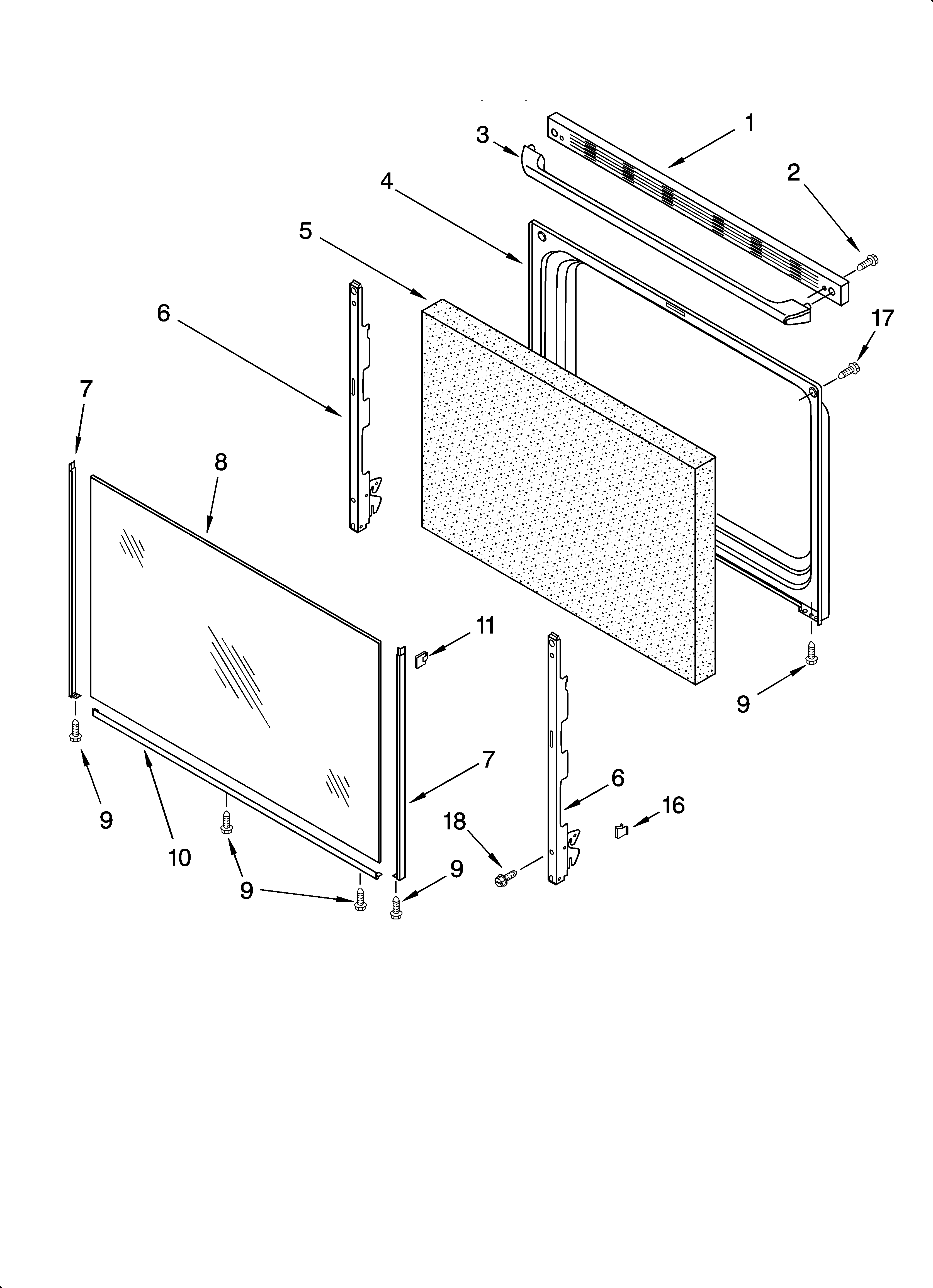 Inglis IEP315RQ1 door parts, optional parts diagram