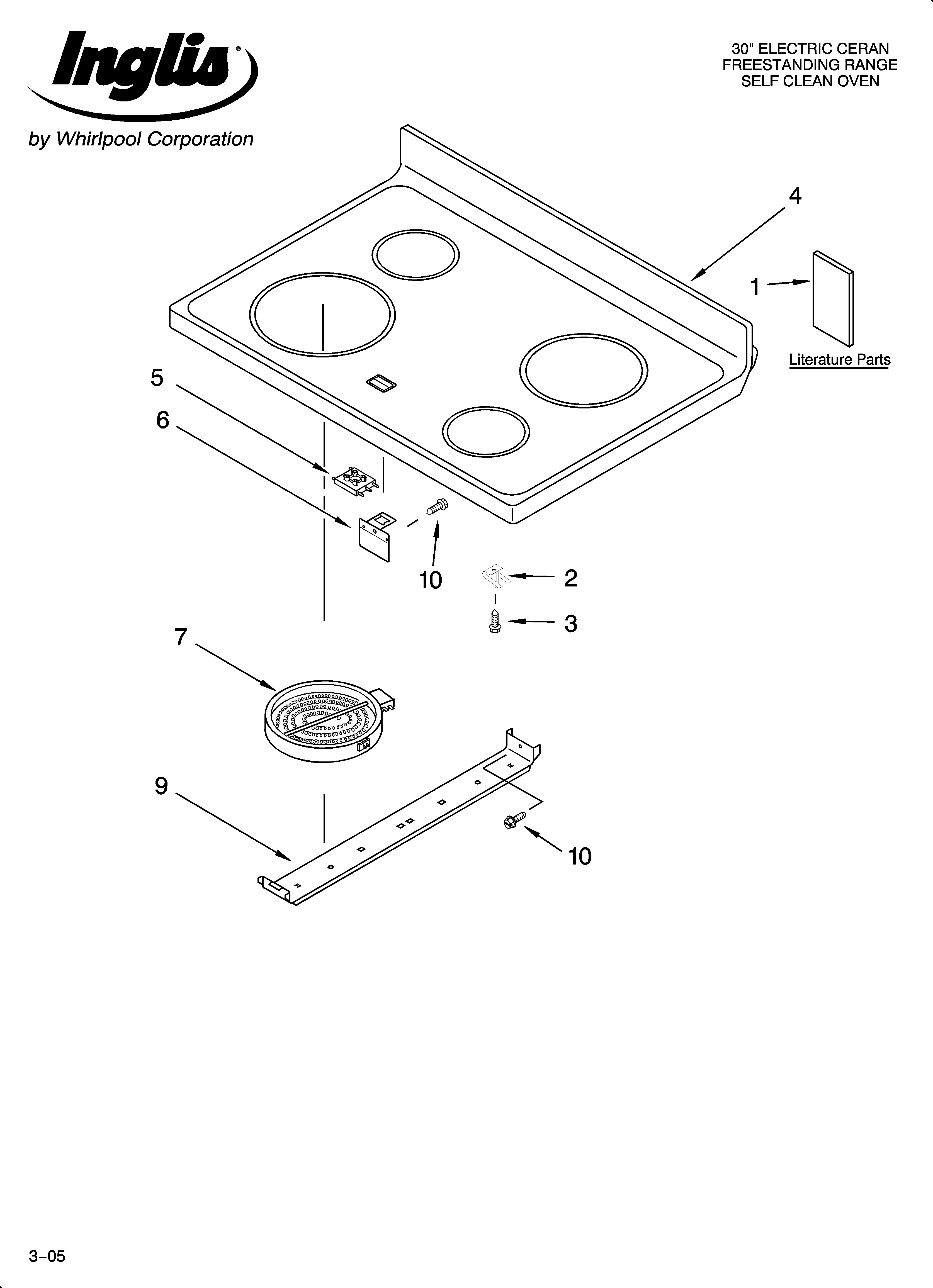 Inglis IES355RQ0 cooktop parts diagram