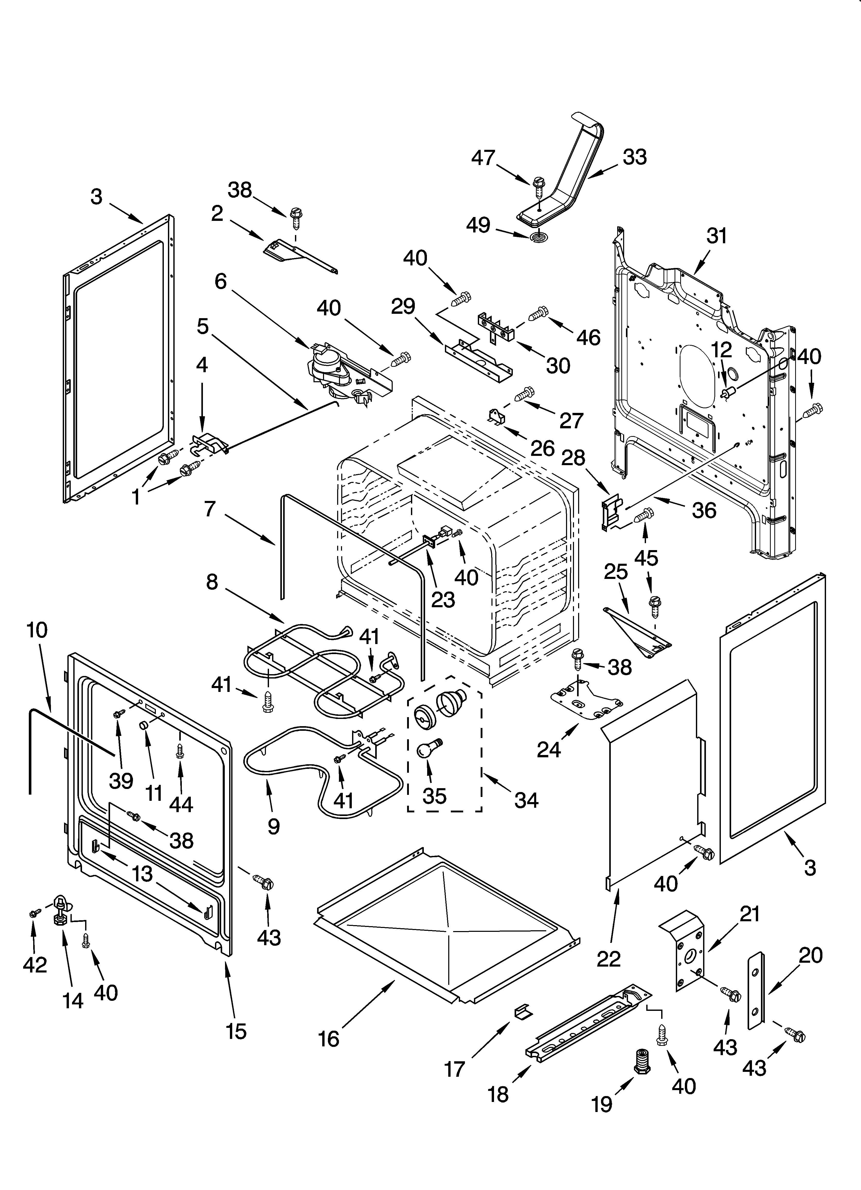 Inglis IES355RQ0 chassis parts diagram