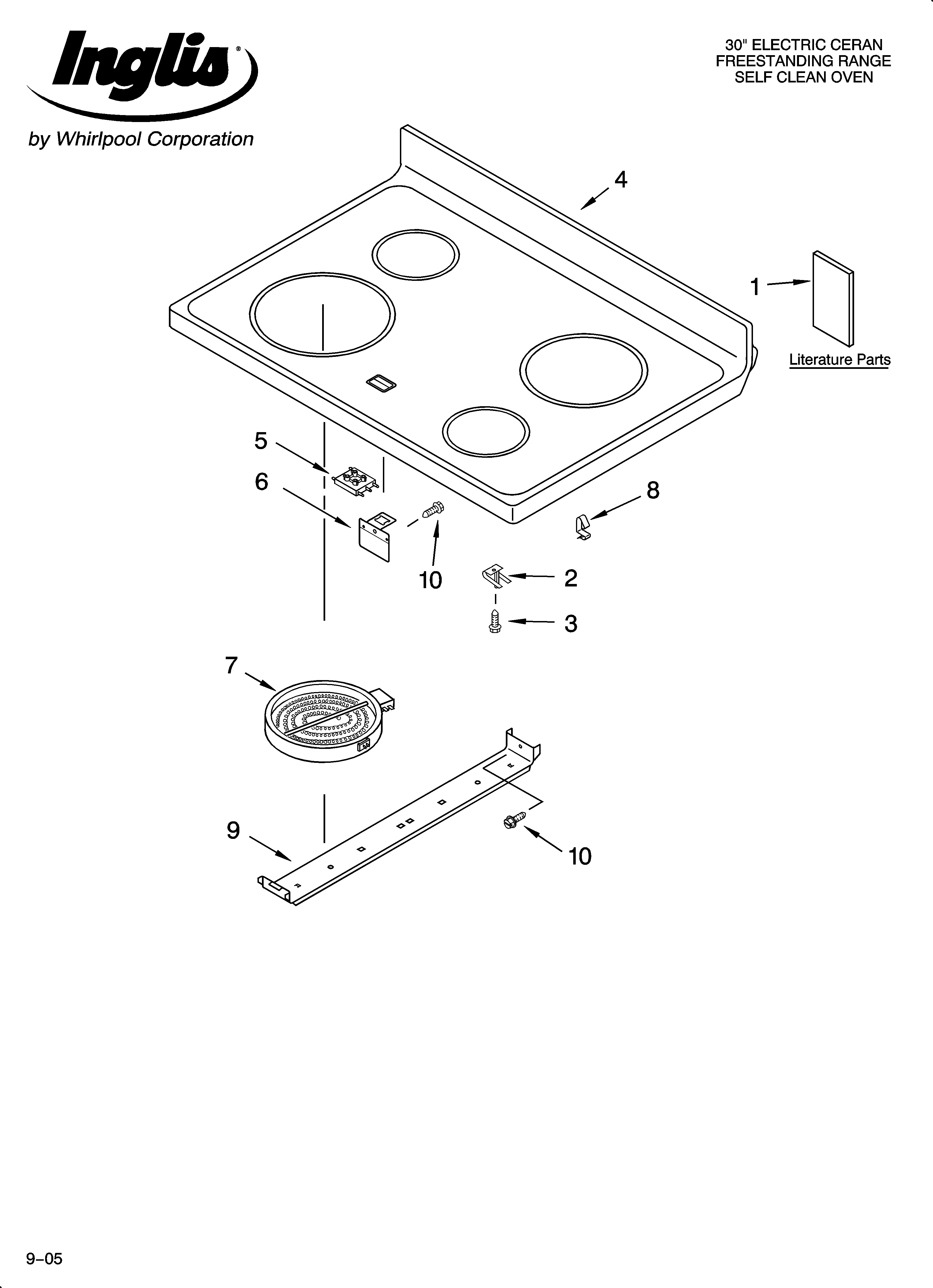Inglis IES355RQ1 cooktop parts diagram