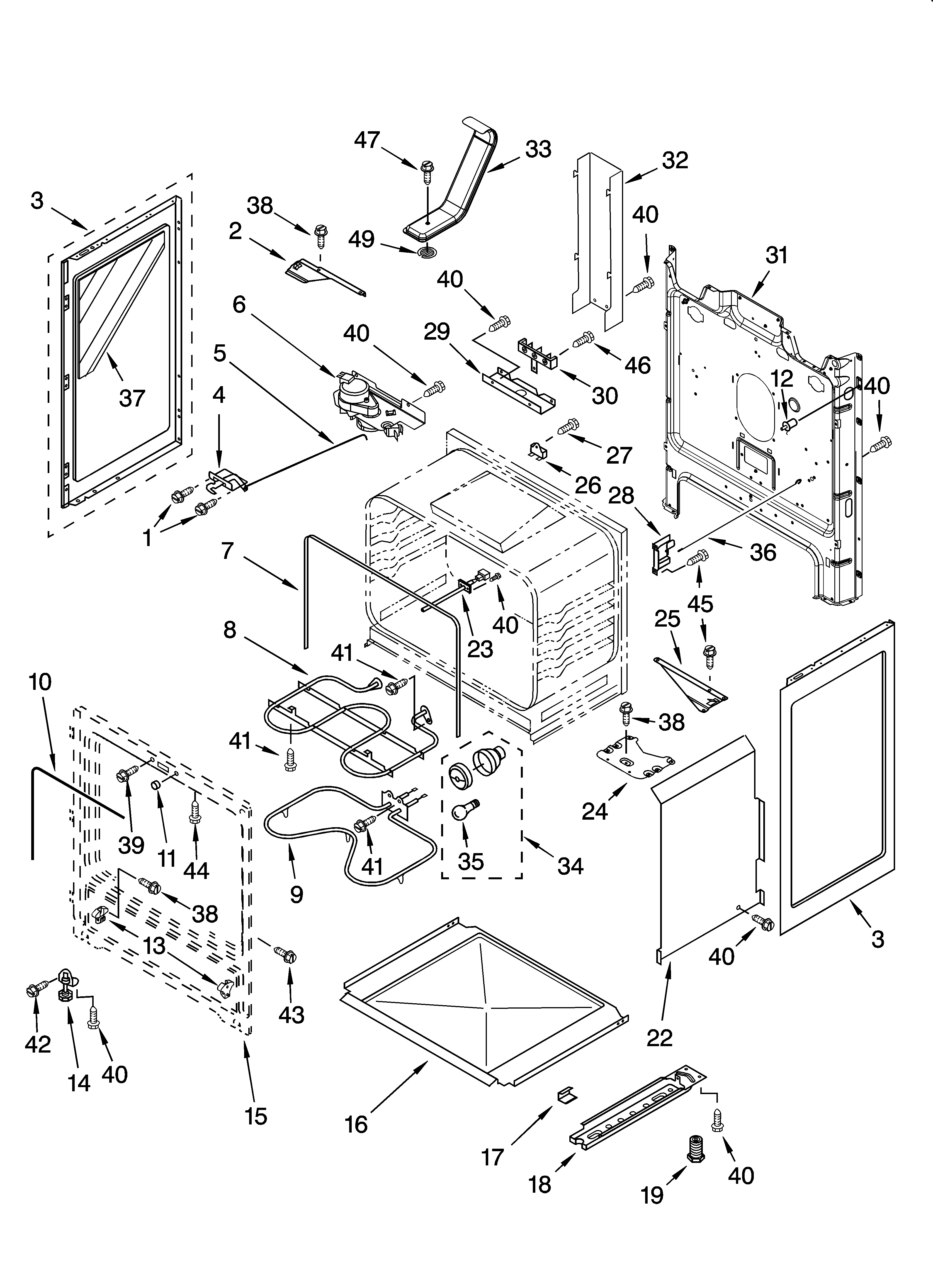 Inglis IES355RQ1 chassis parts diagram