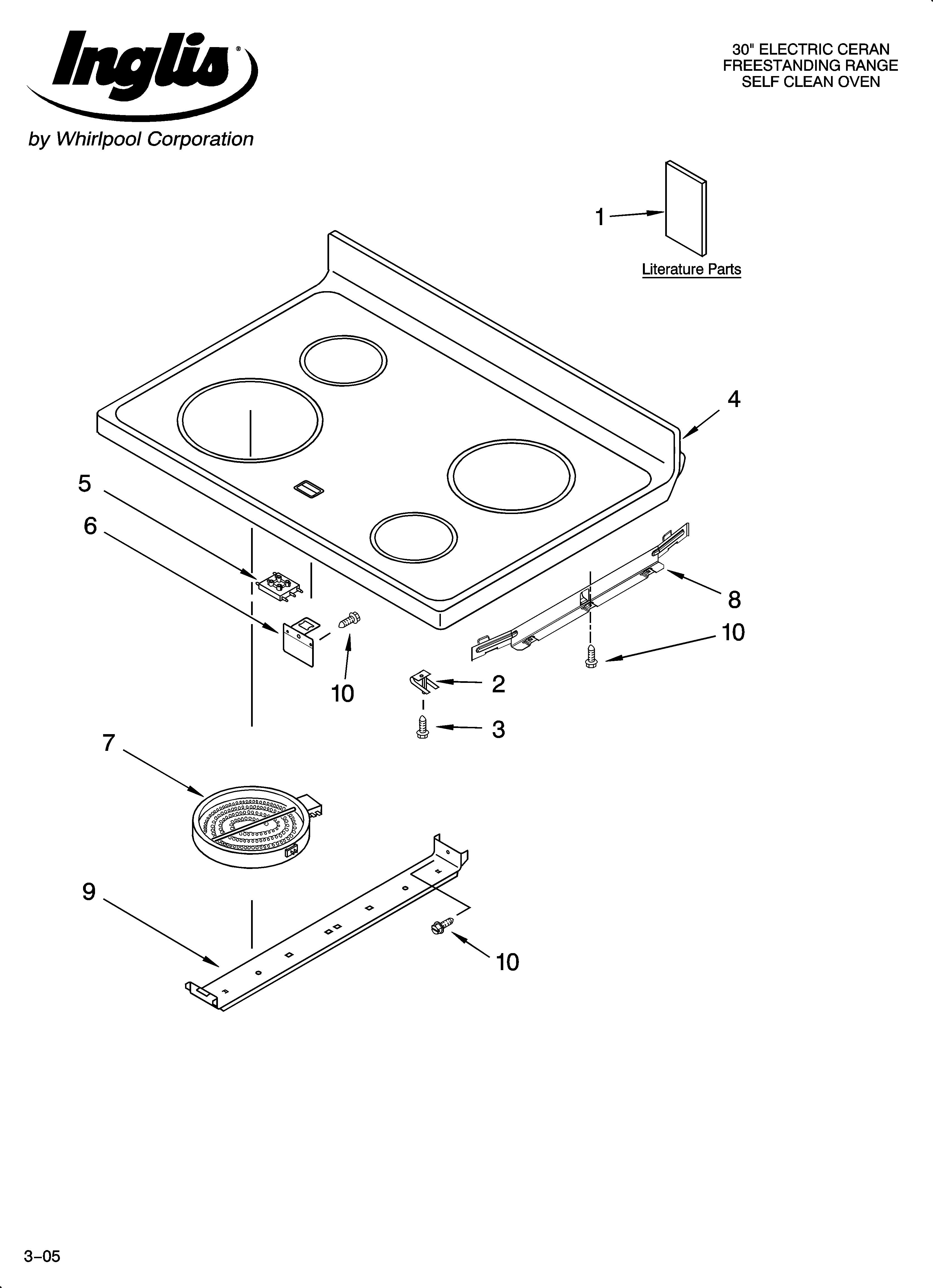 Inglis IES356RD0 cooktop parts diagram