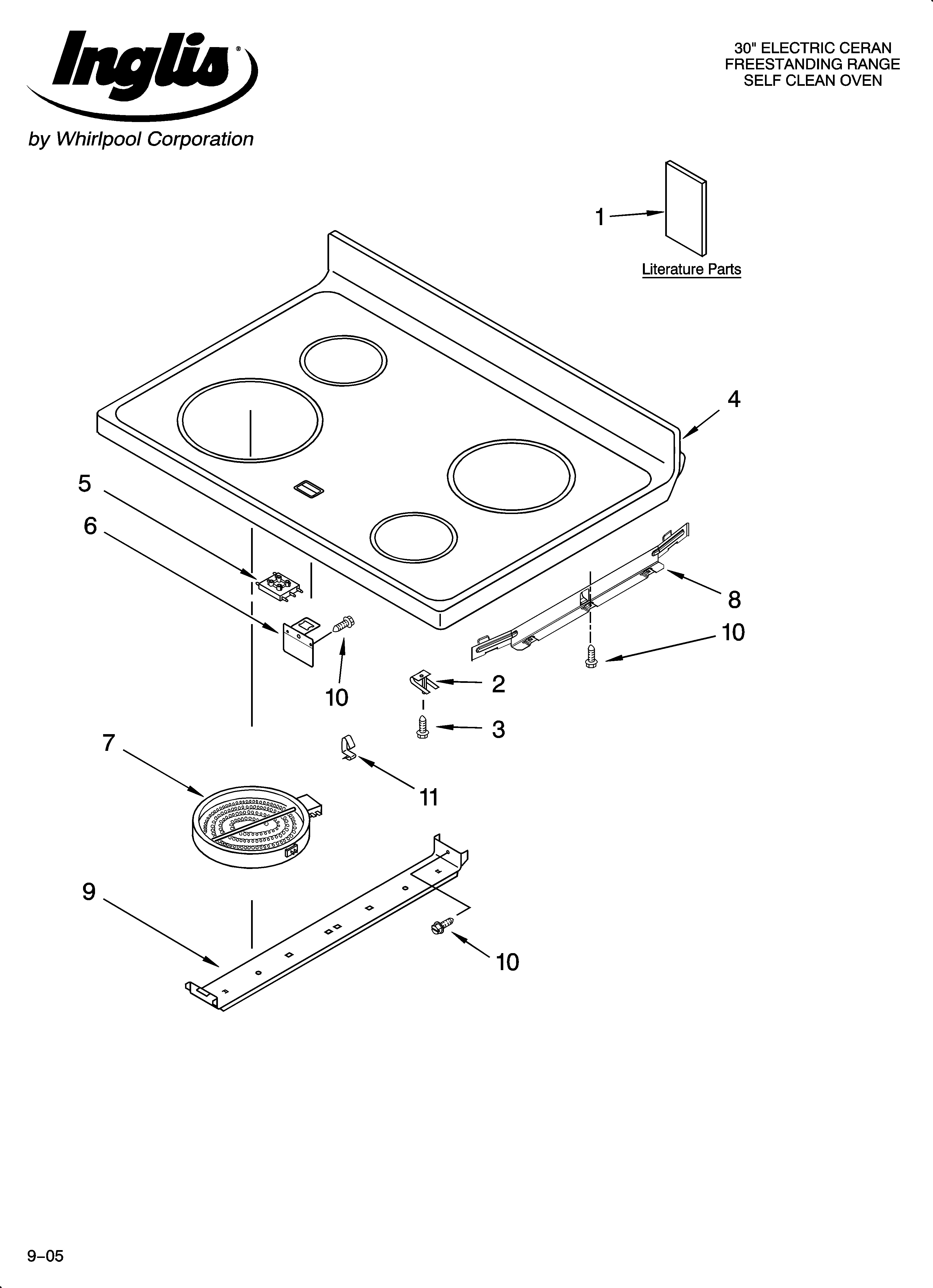 Inglis IES356RD1 cooktop parts diagram