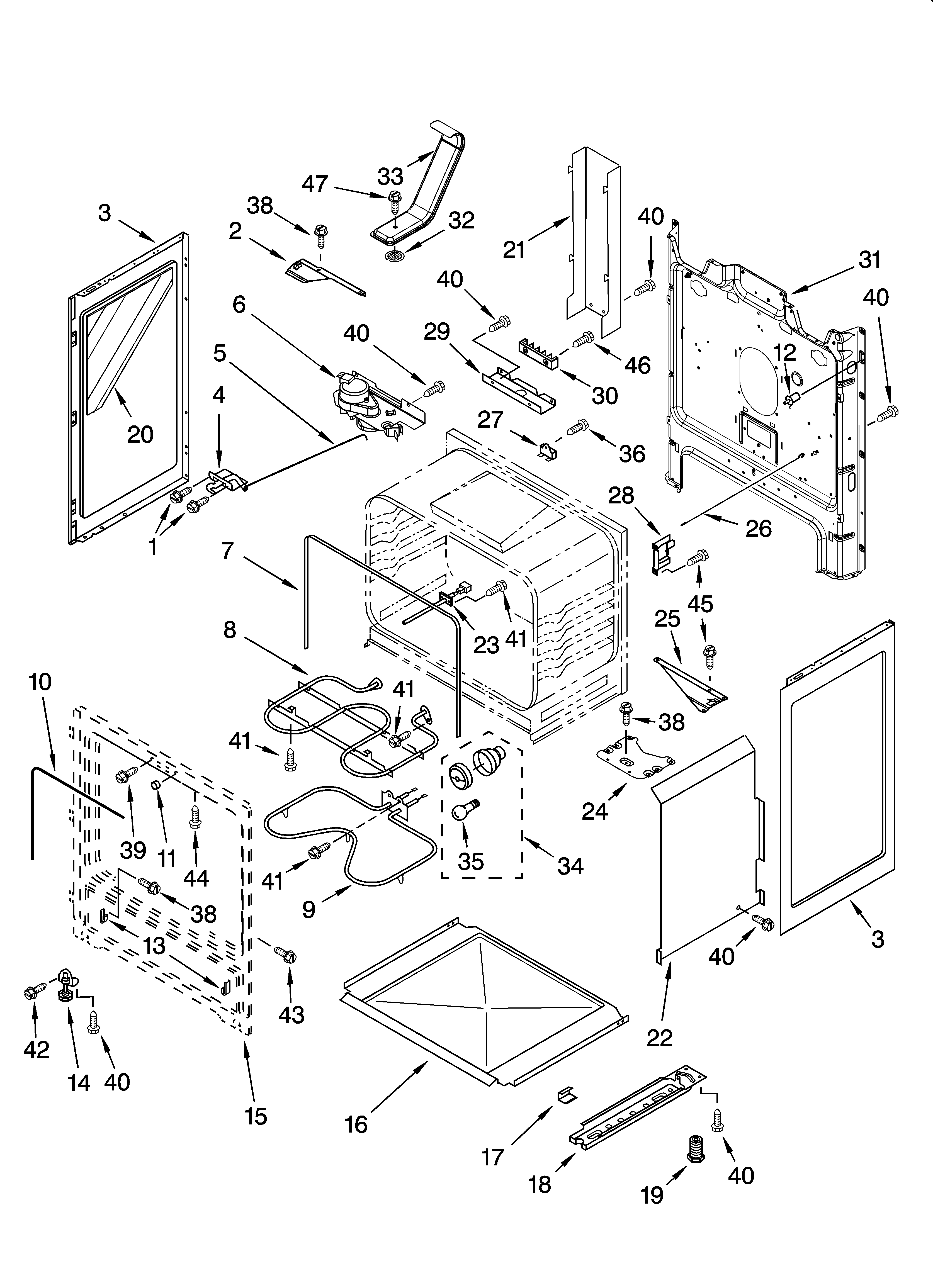 Inglis IES356RD1 chassis parts diagram
