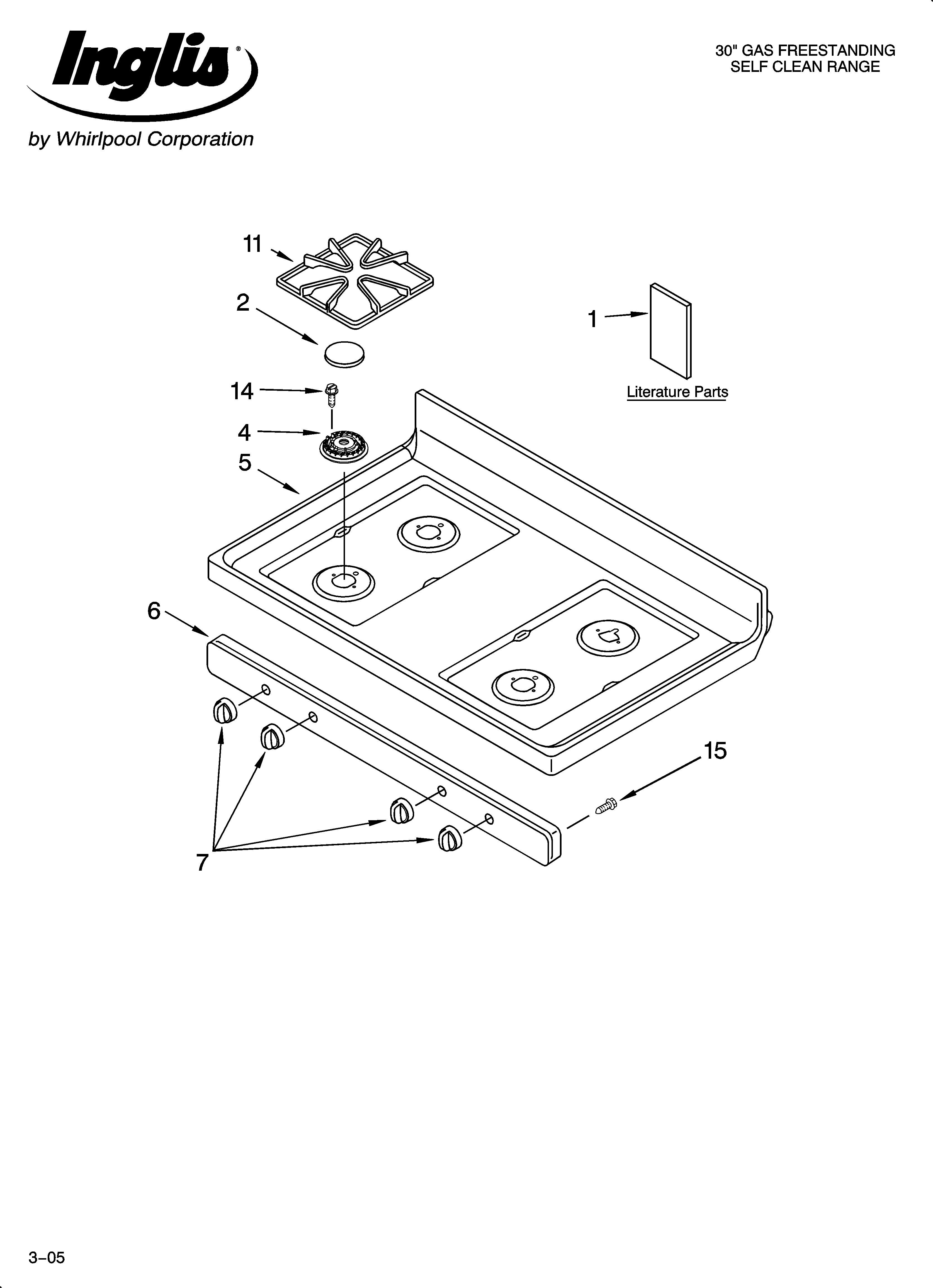 Inglis IGS325RQ0 cooktop parts diagram