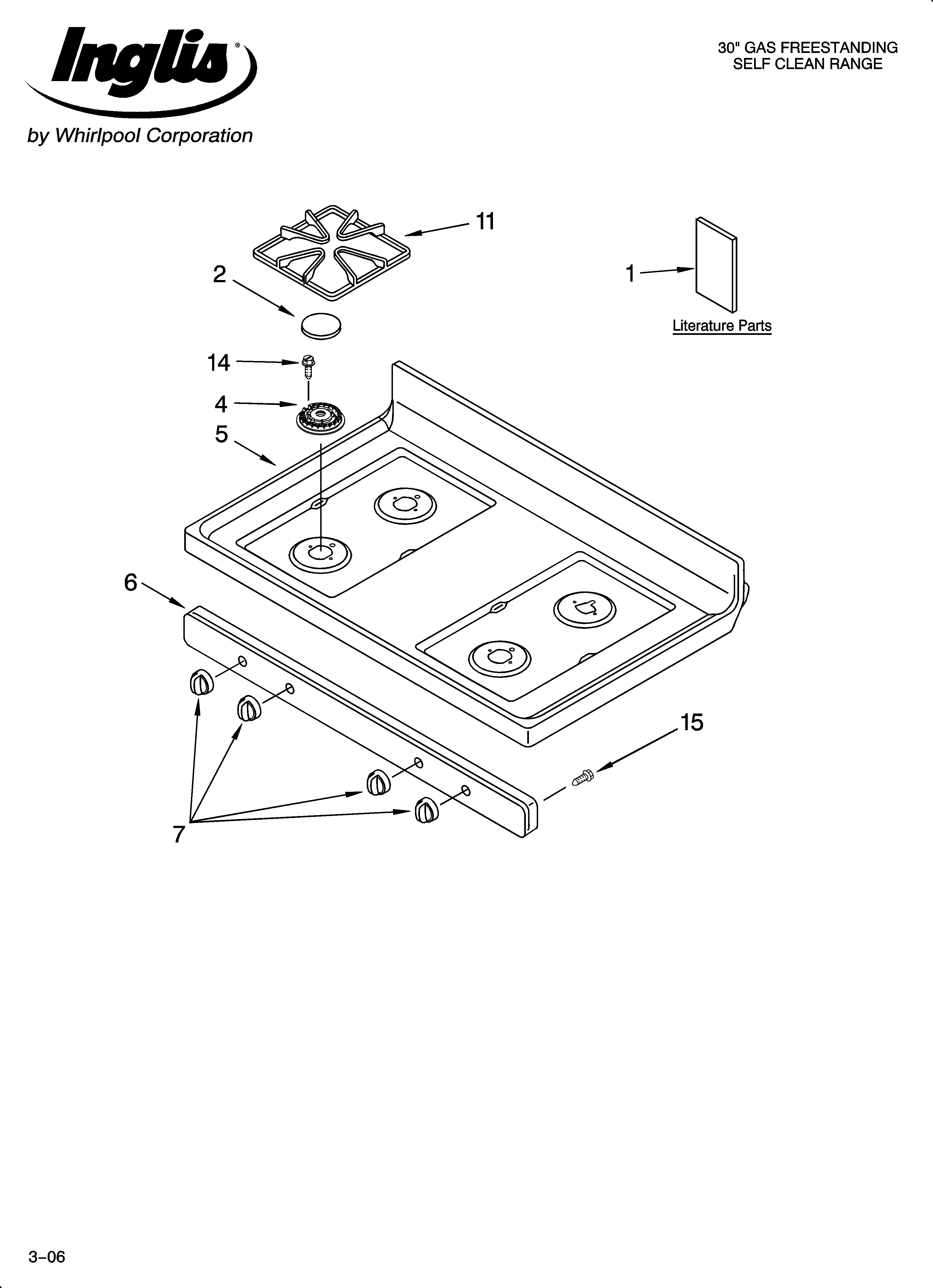 Inglis IGS326RD2 cooktop parts diagram