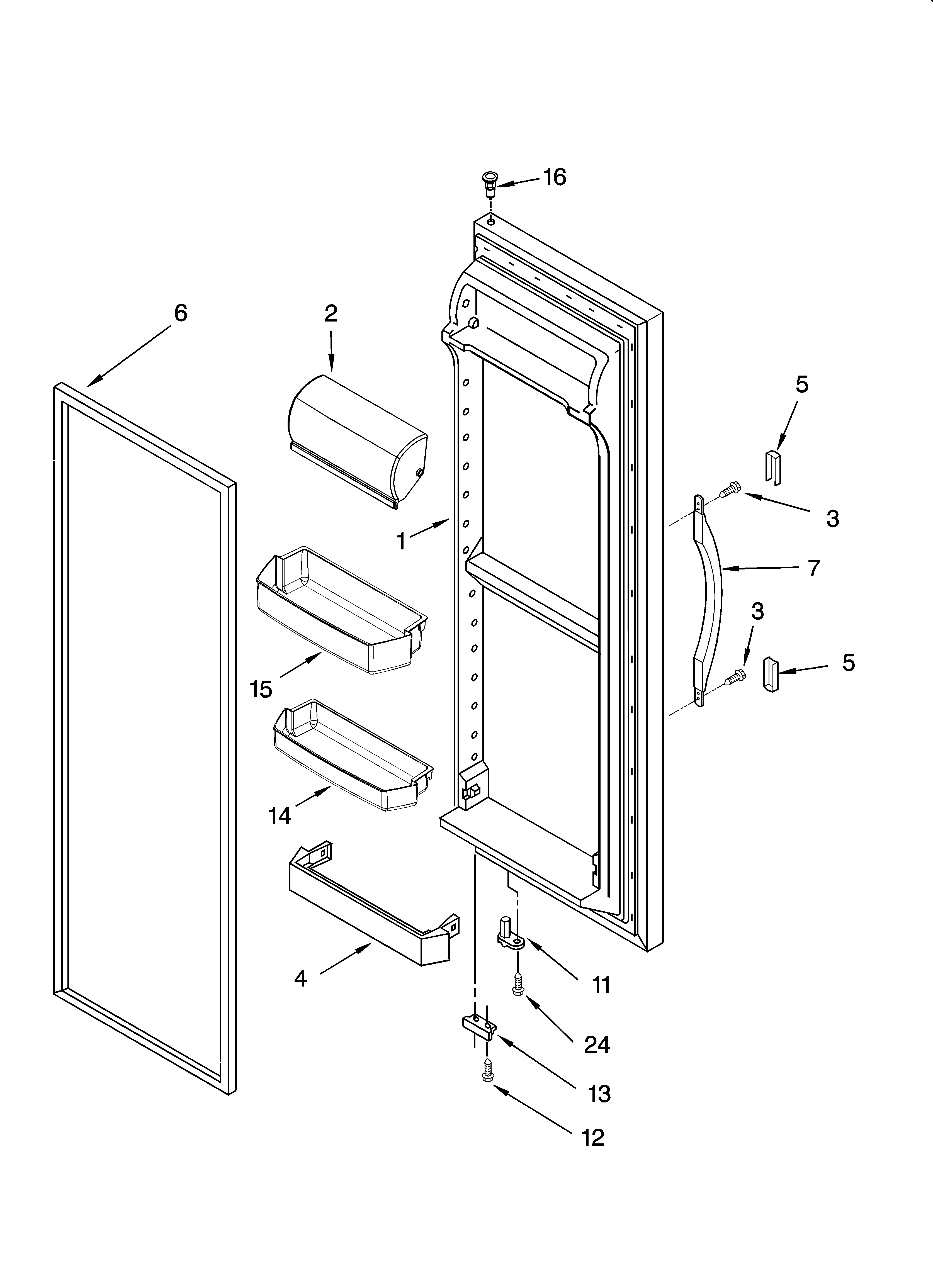 Inglis IS25AFXRD02 refrigerator door parts diagram