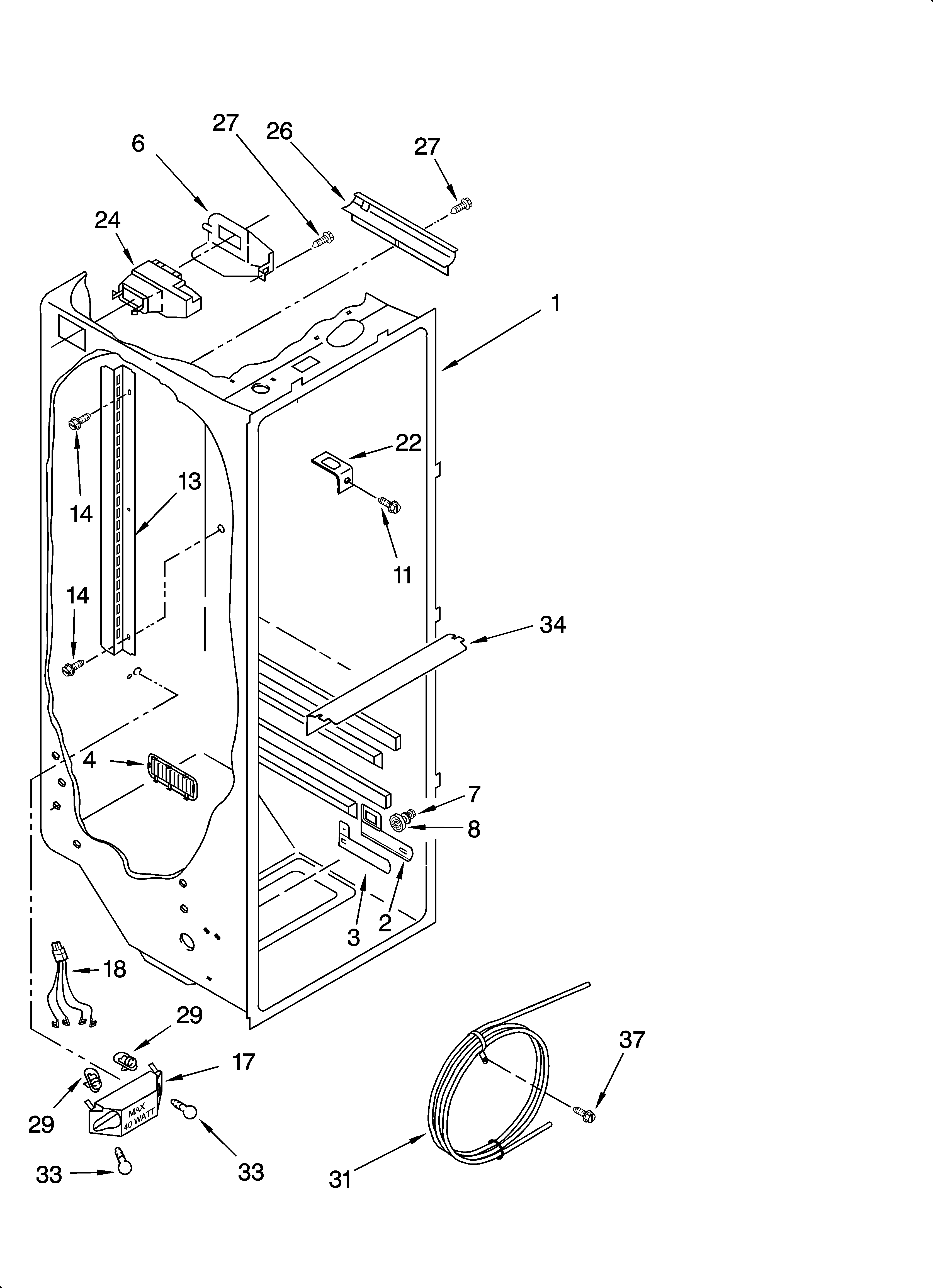 Inglis IS25AGXRQ01 refrigerator liner parts diagram