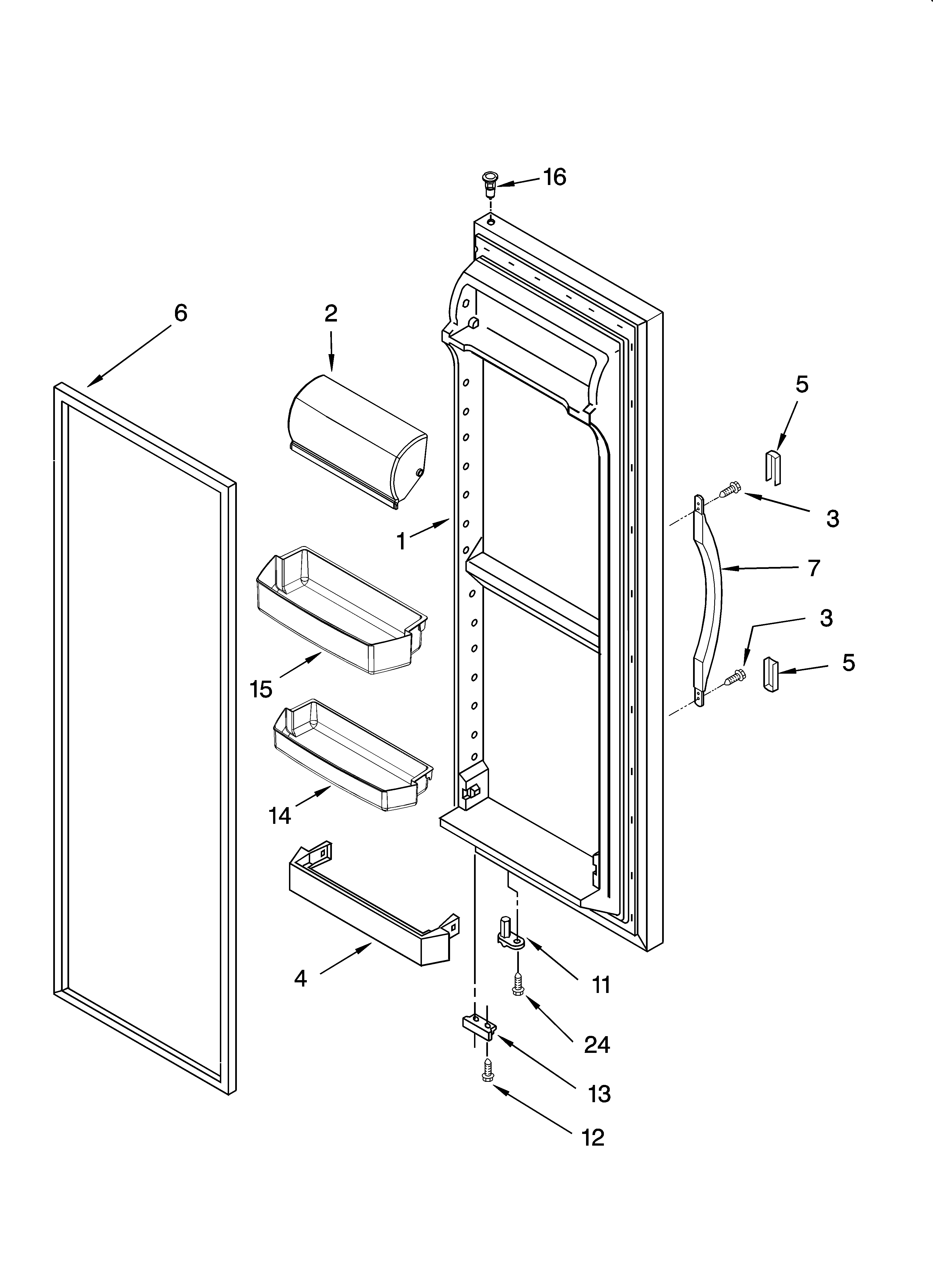 Inglis IS25AGXRQ02 refrigerator door parts diagram