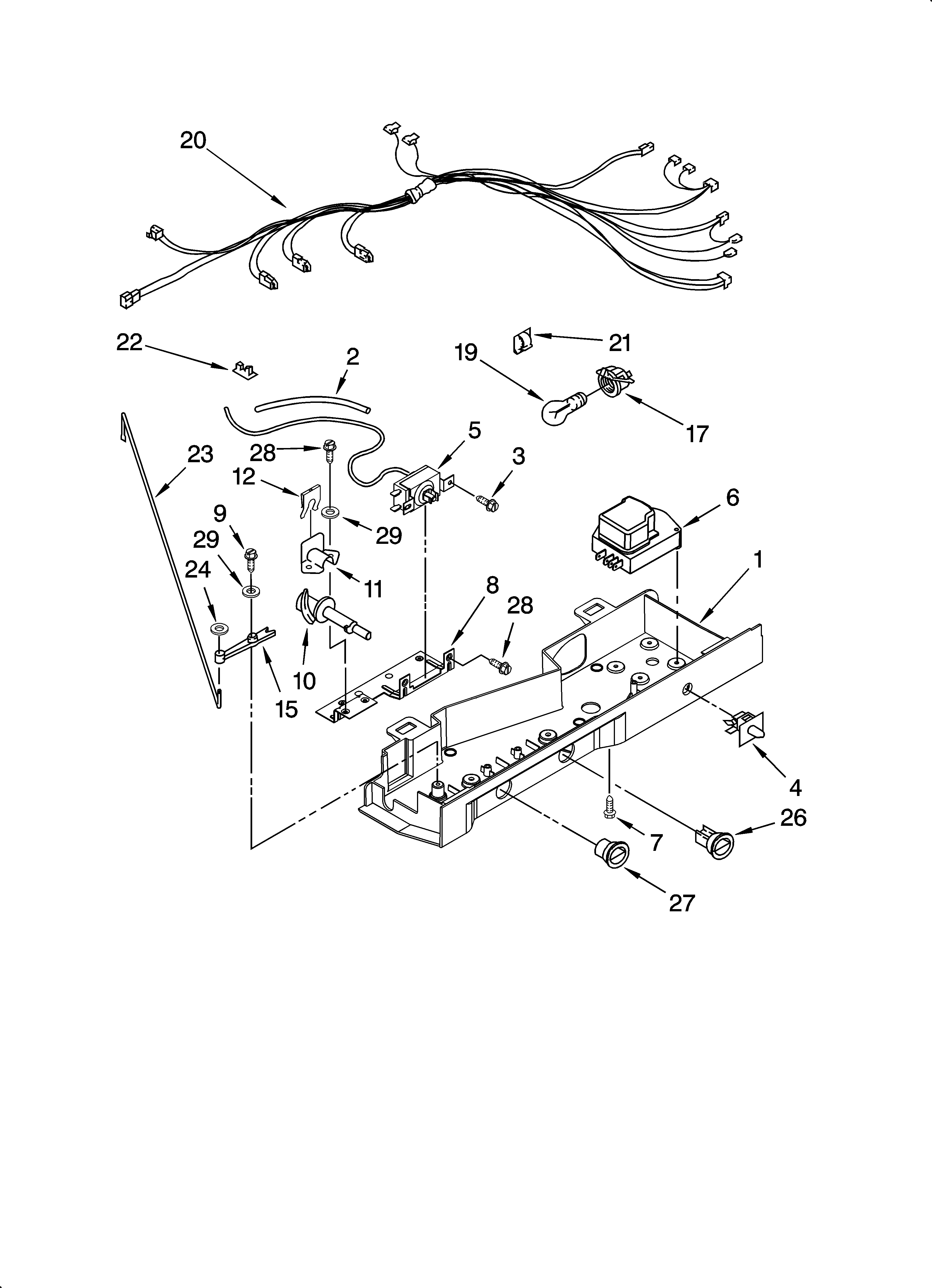 Inglis IS25CFXTQ01 control parts diagram