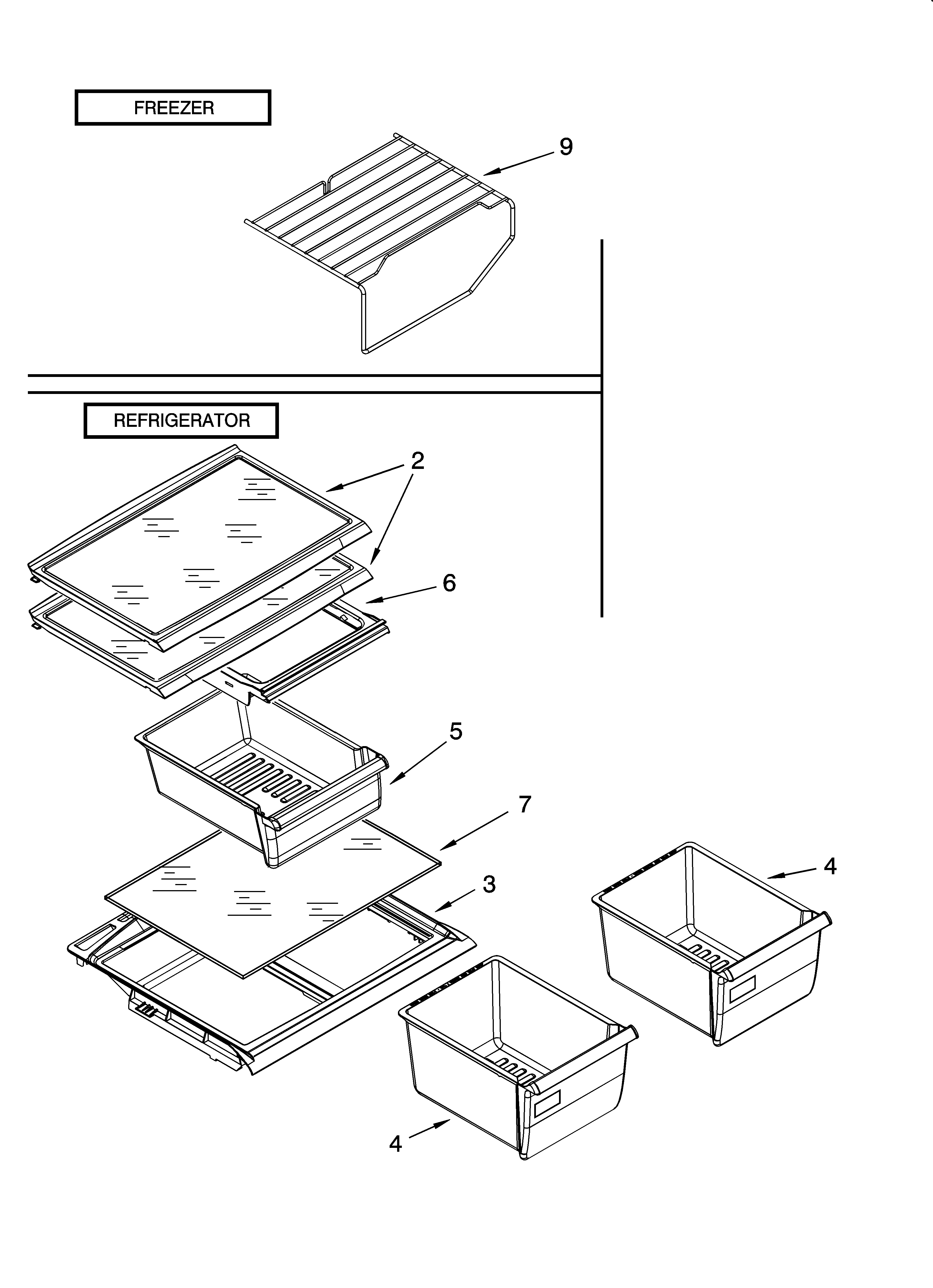 Inglis IT18TKXSQ00 shelf parts, optional parts diagram