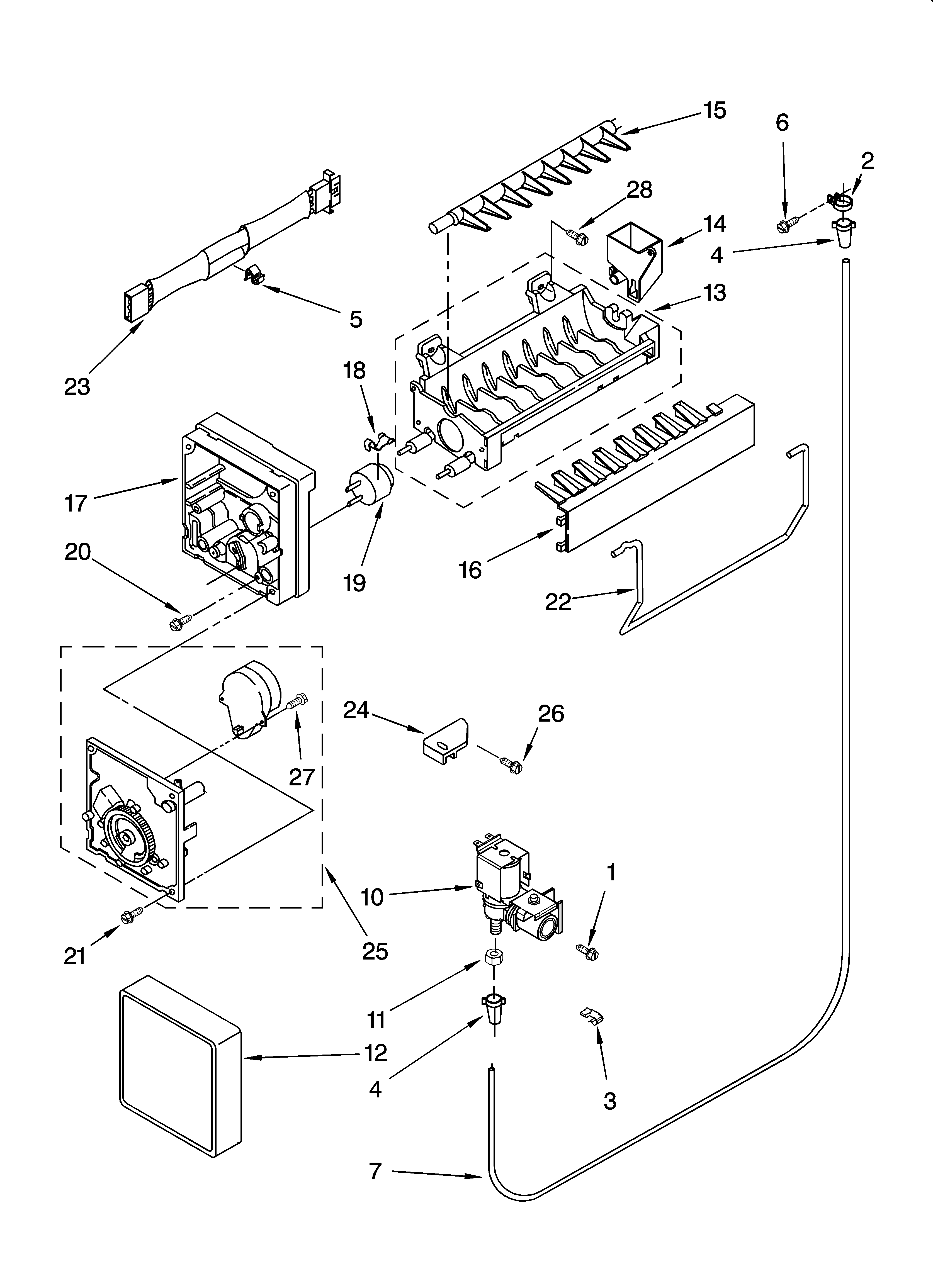 Inglis IT21AMXRQ03 icemaker parts diagram
