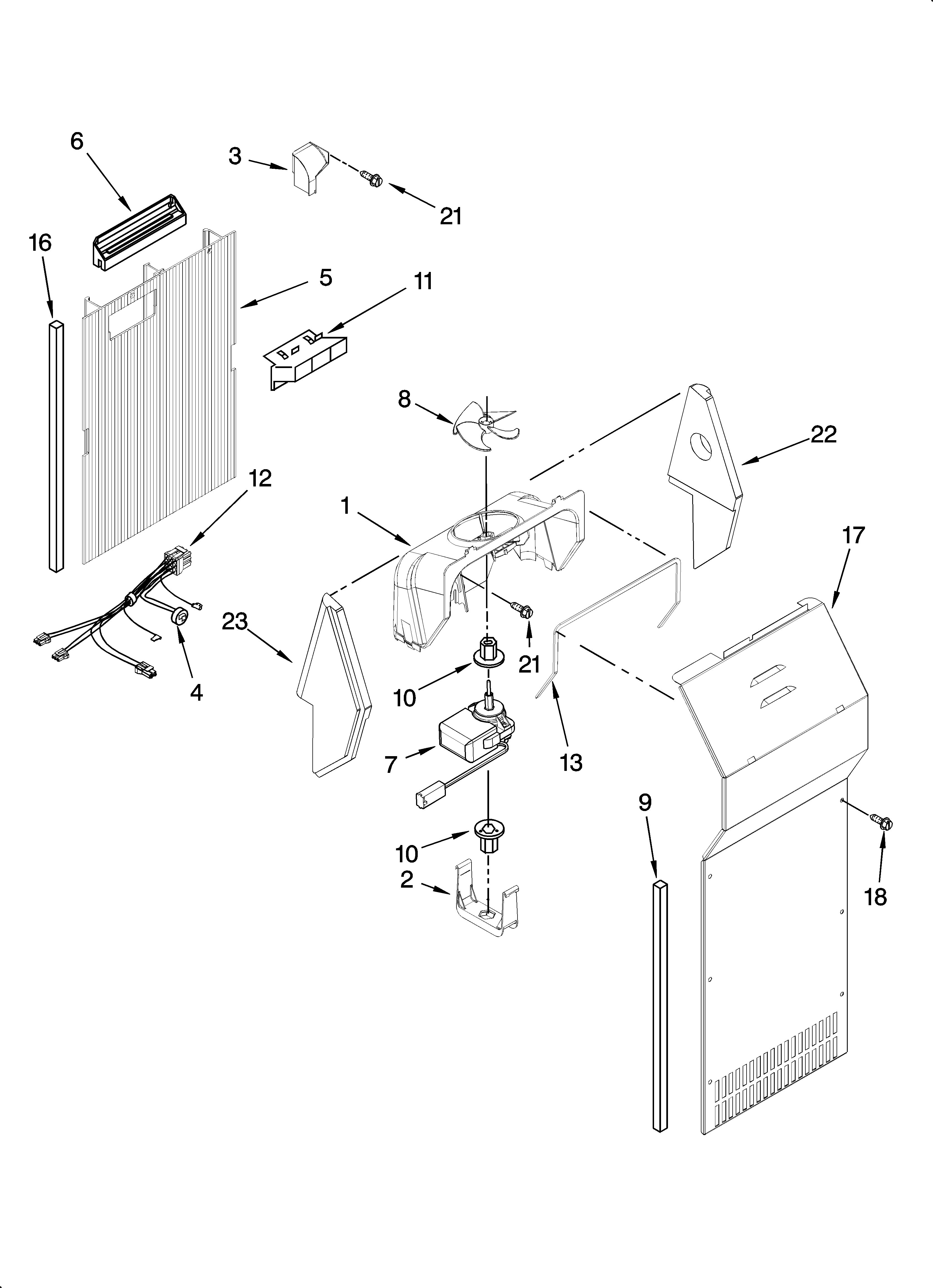 Inglis ITQ225300 air flow parts diagram