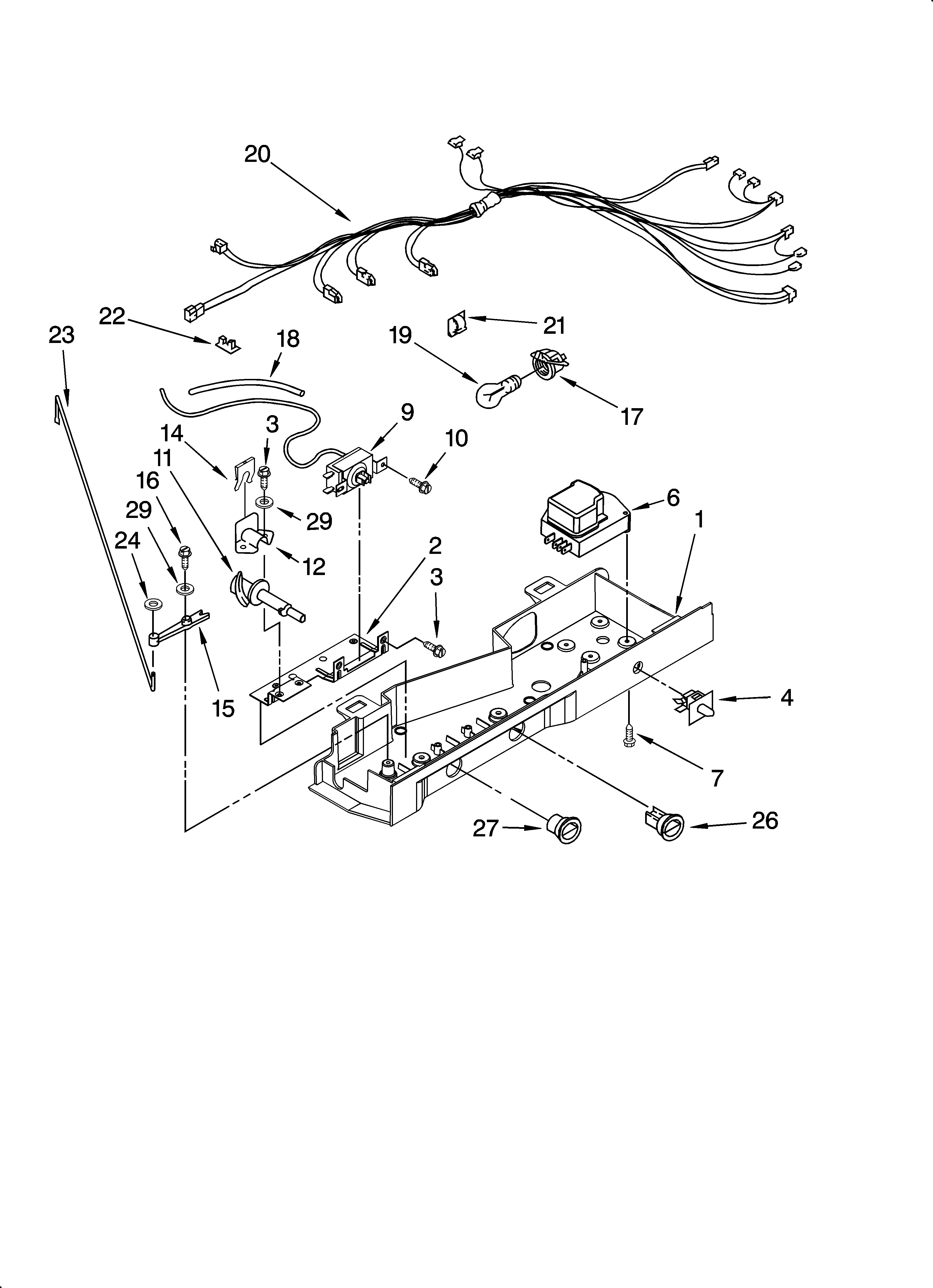 Inglis ITQ225300 control parts diagram