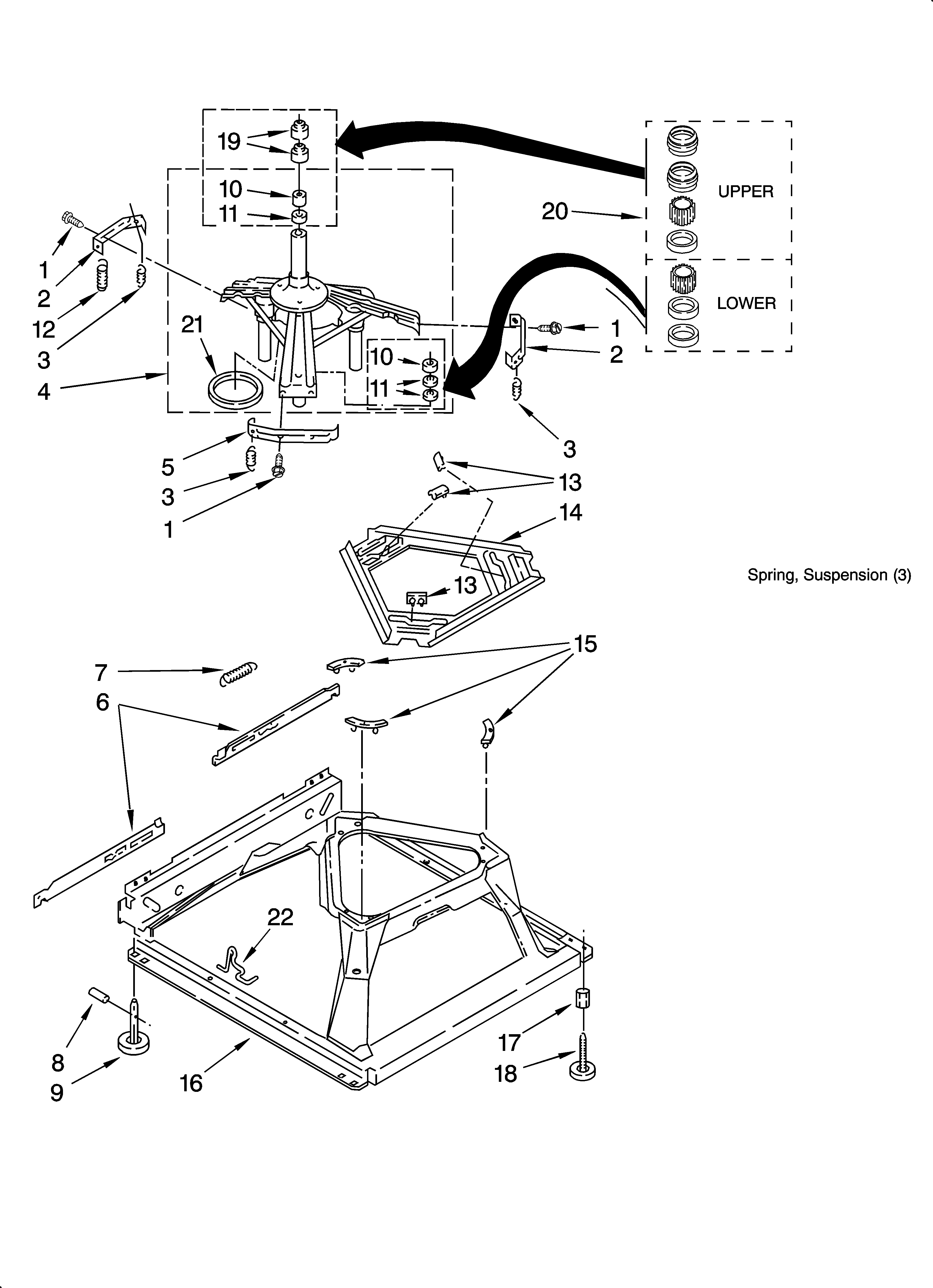 Inglis ITW4400SQ0 machine base parts diagram