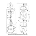 Maytag MTW5807TQ0 agitator, basket and tub parts diagram