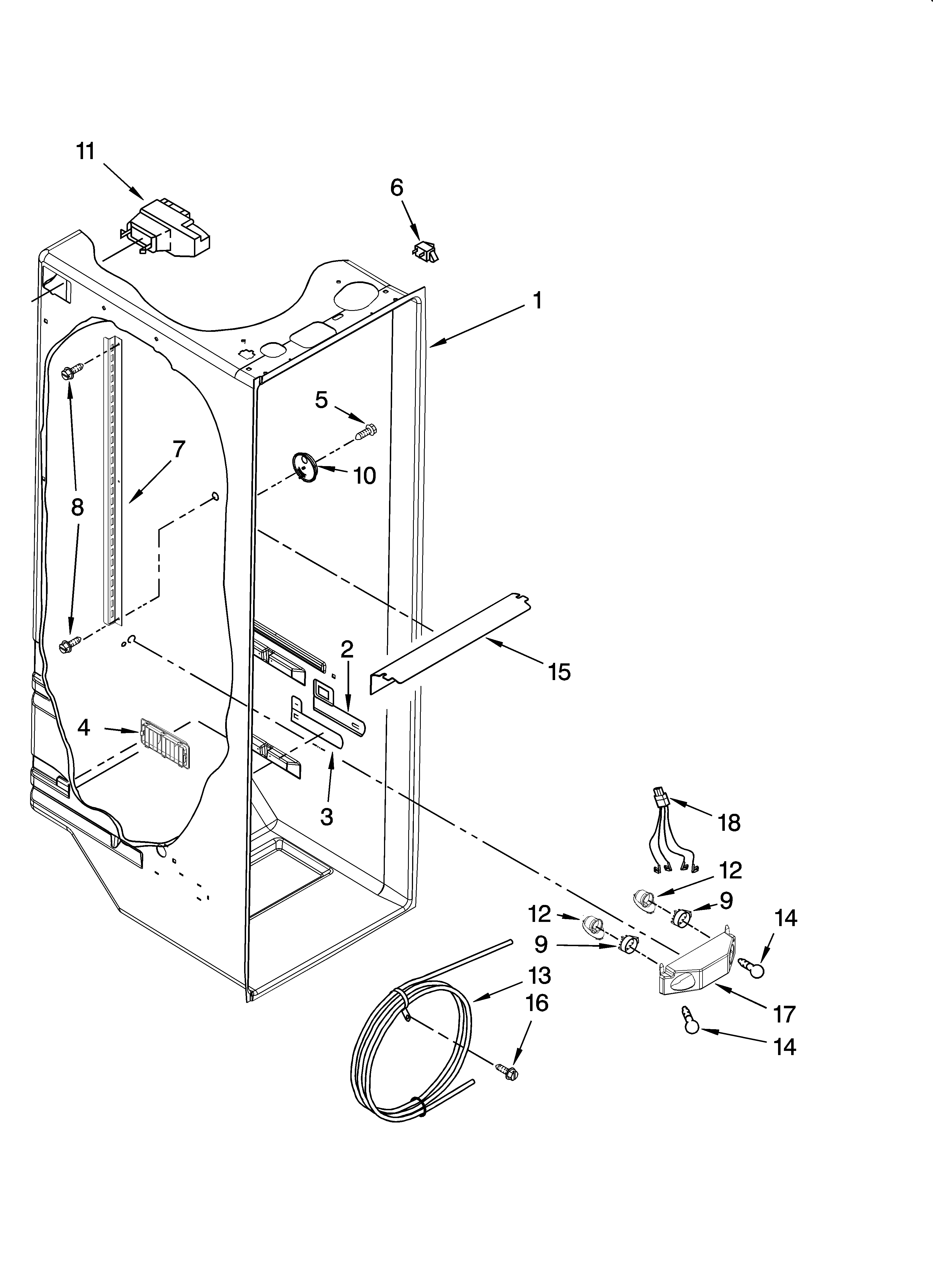 Whirlpool 7GS6SHEXPQ03 refrigerator liner parts diagram