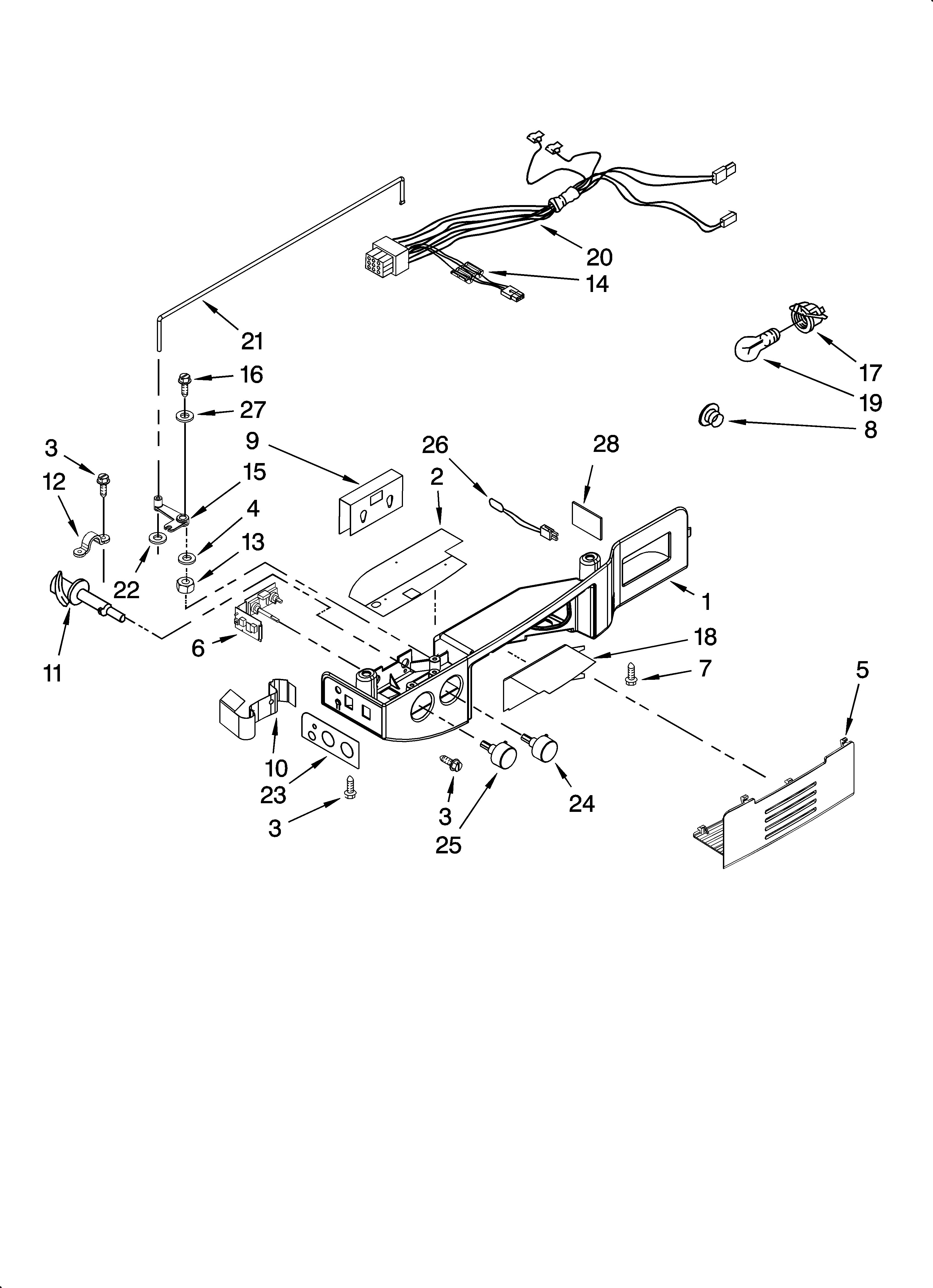 Whirlpool 7GS6SHEXPQ03 control parts diagram