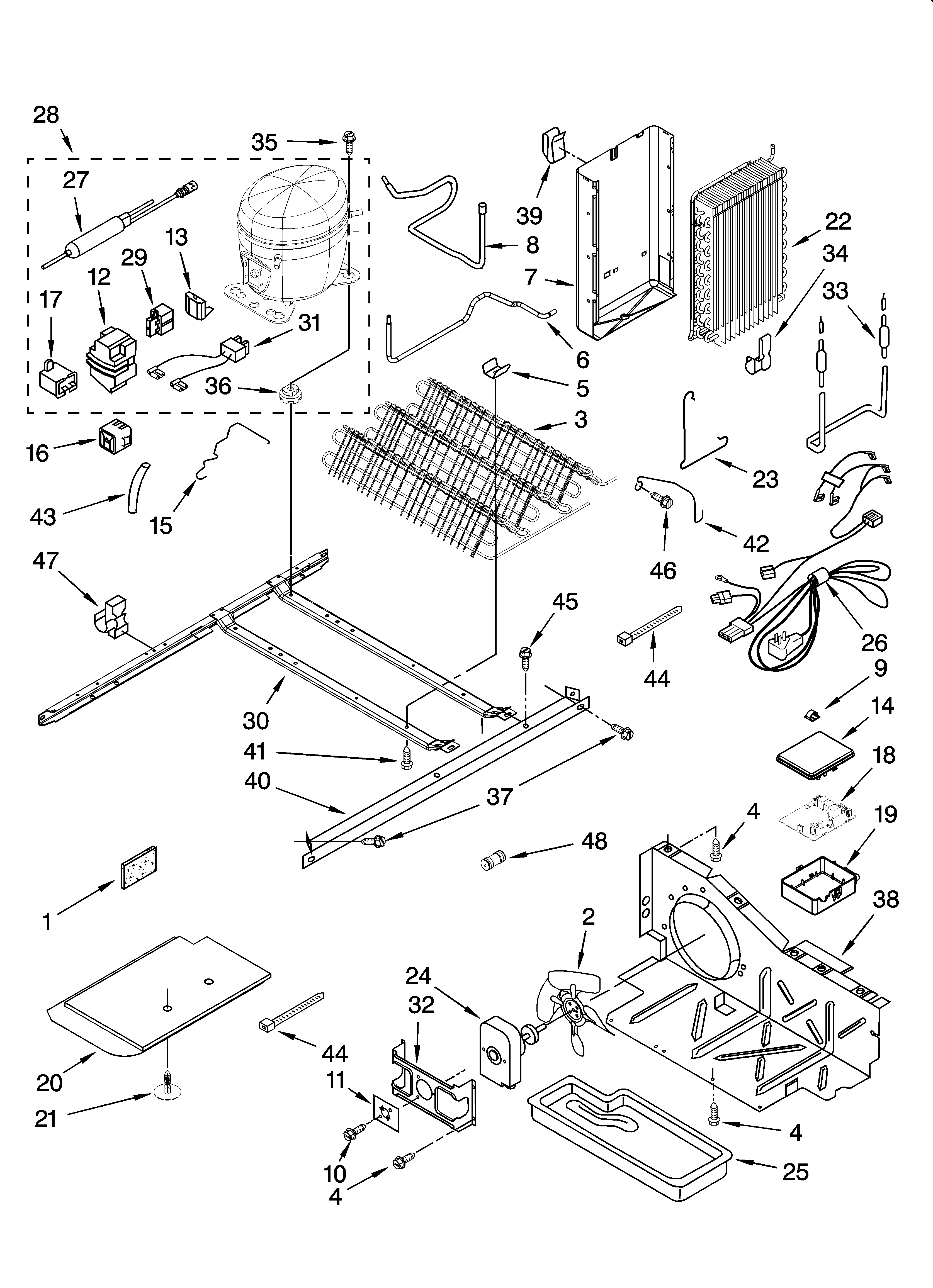 Whirlpool 7GS6SHEXPQ03 unit parts diagram