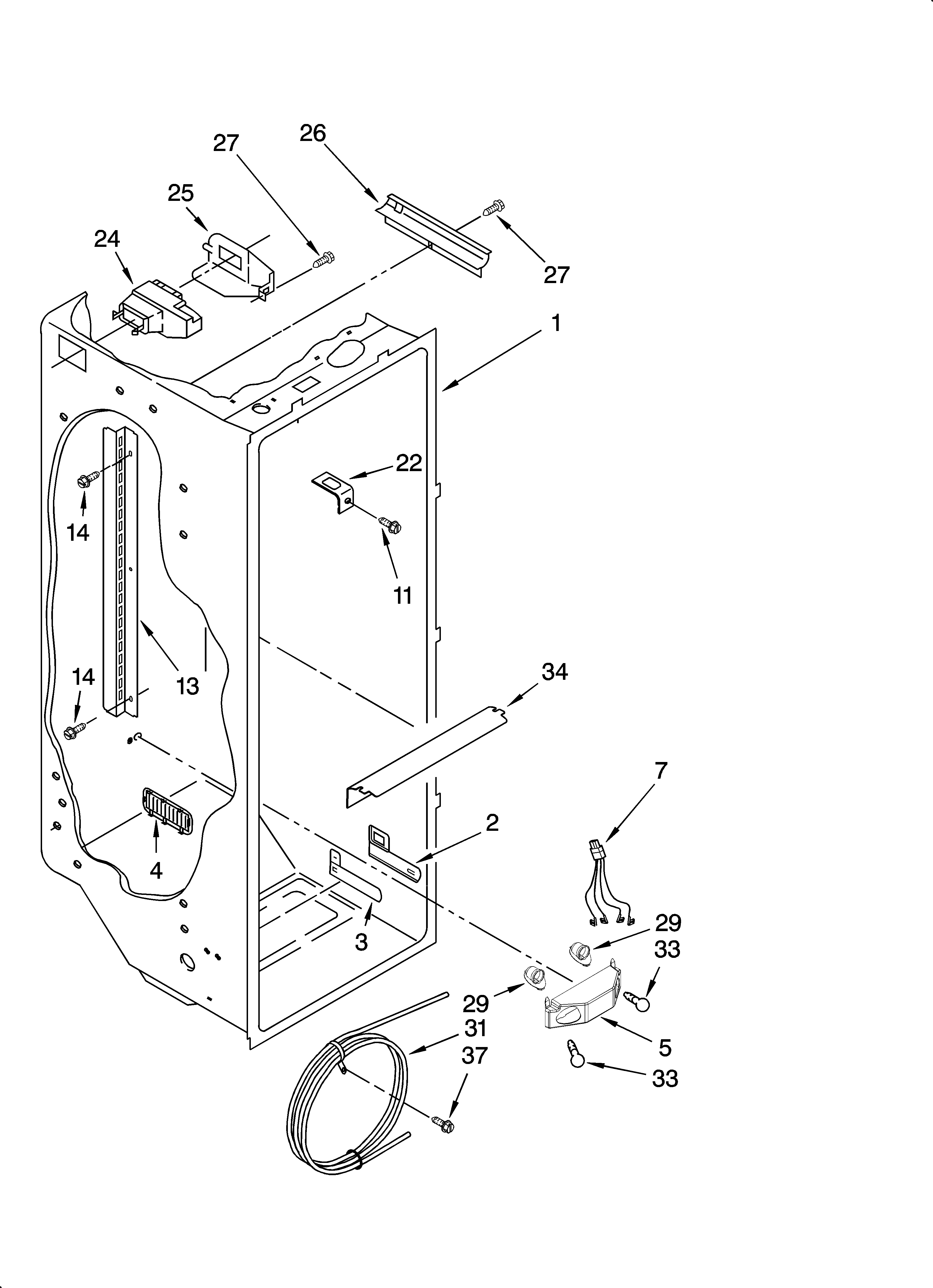 Whirlpool ED5RHEXTS00 refrigerator liner parts diagram
