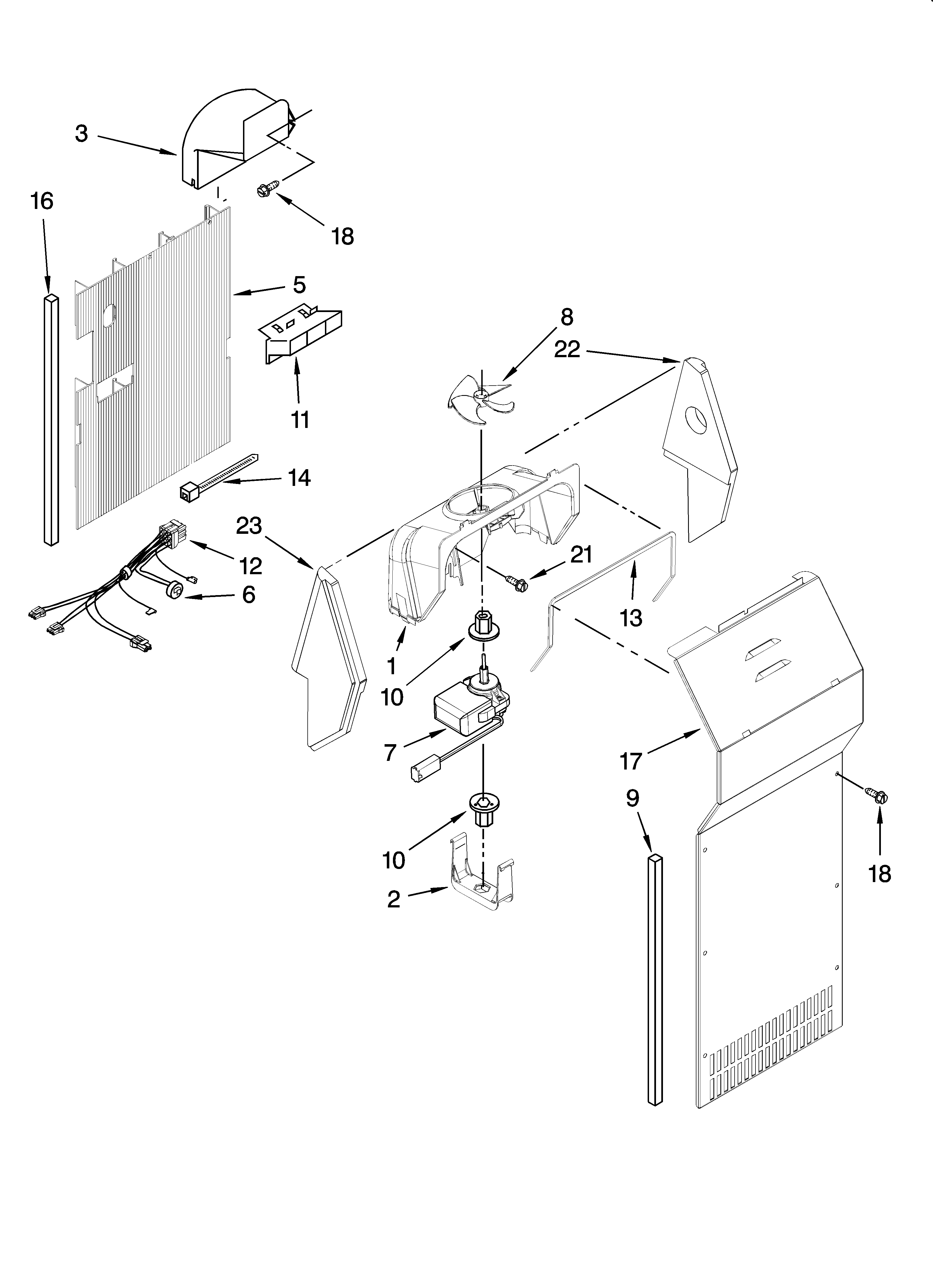Whirlpool ED5RHEXTS00 air flow parts diagram