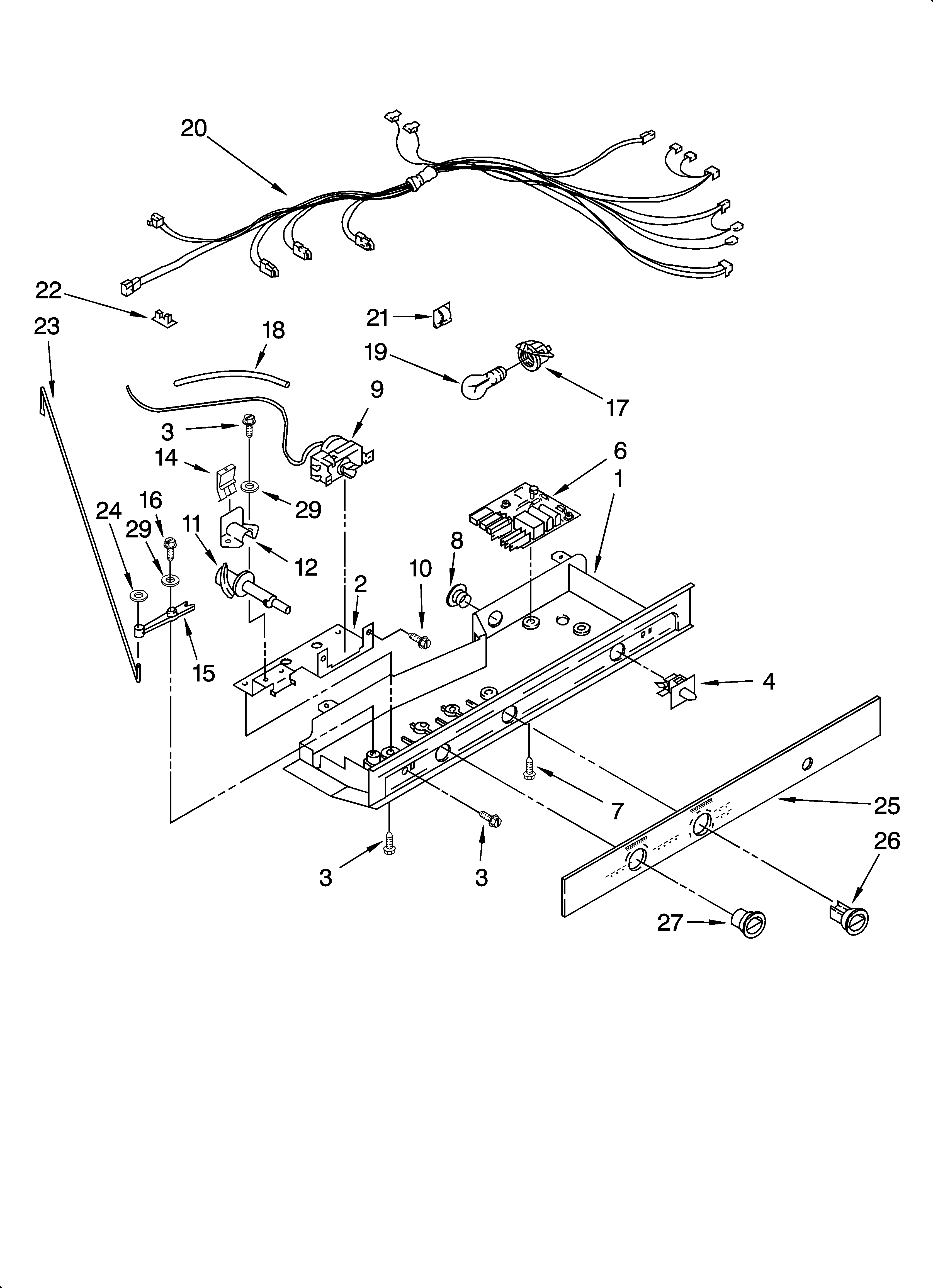 Whirlpool ED5RHEXTS00 control parts diagram
