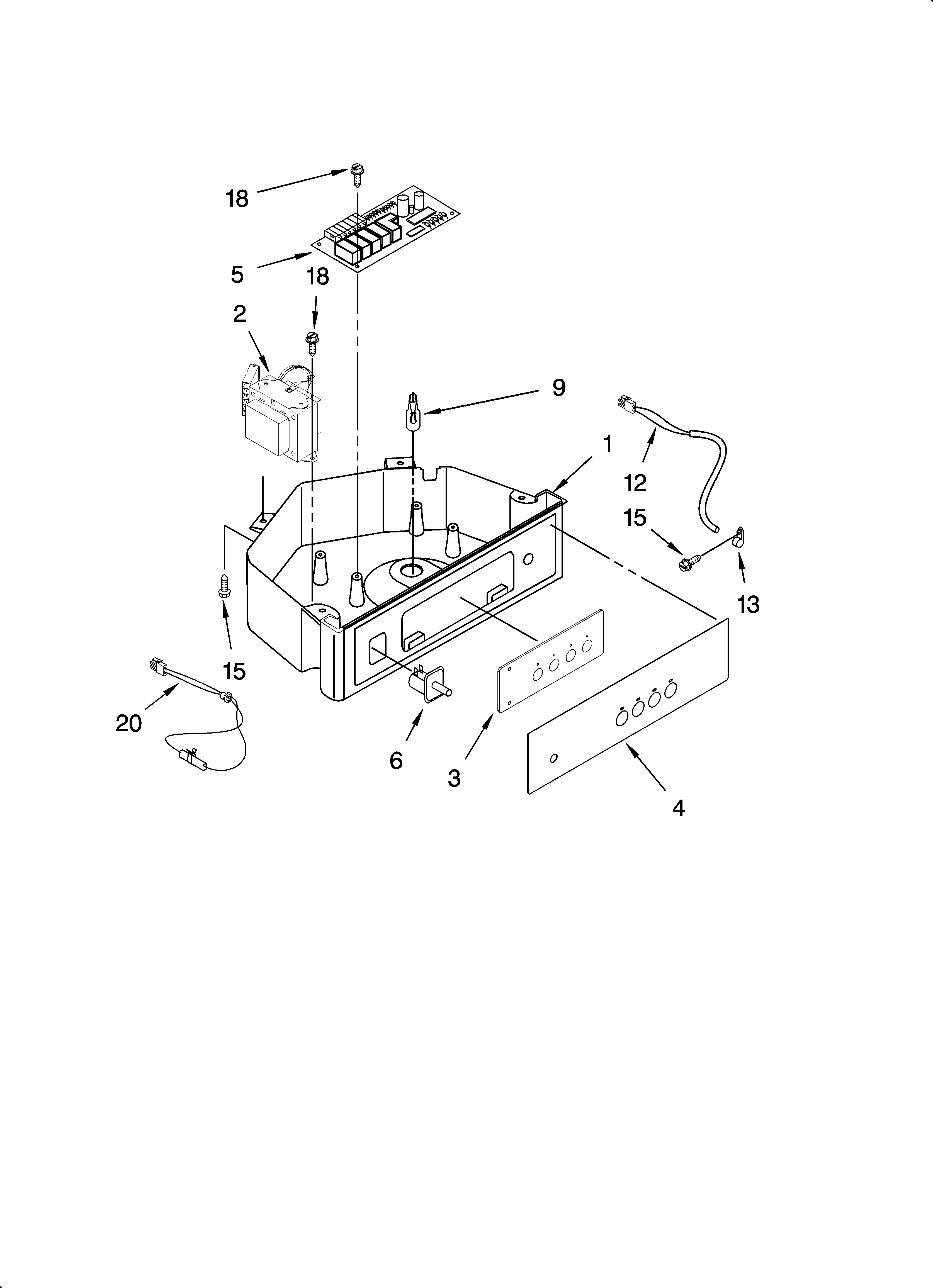 KitchenAid KUIS18PNTB0 control panel parts diagram