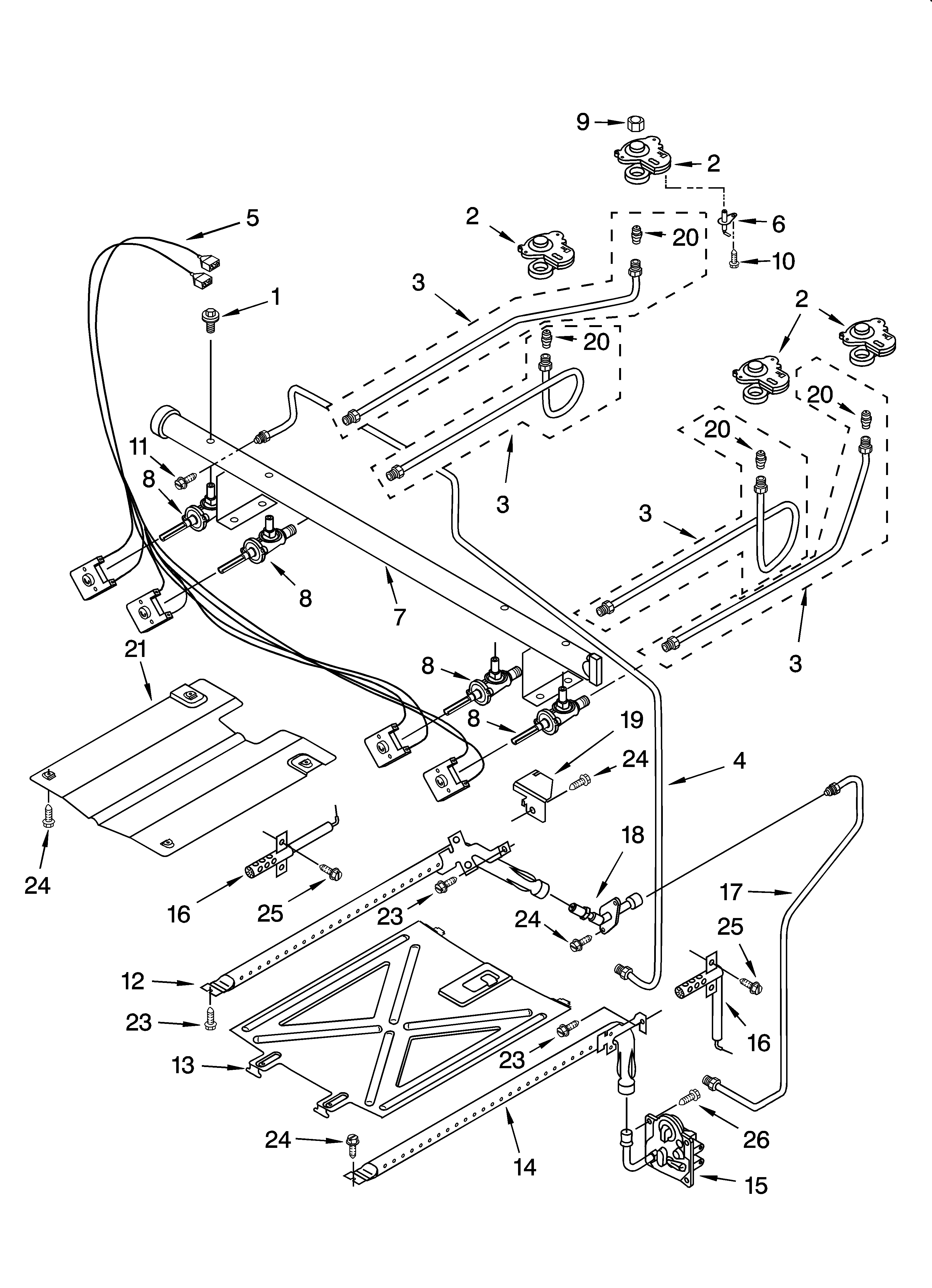 Whirlpool SF367LXSY1 manifold parts diagram