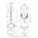Admiral 2DATW4305TQ0 agitator, basket and tub parts diagram