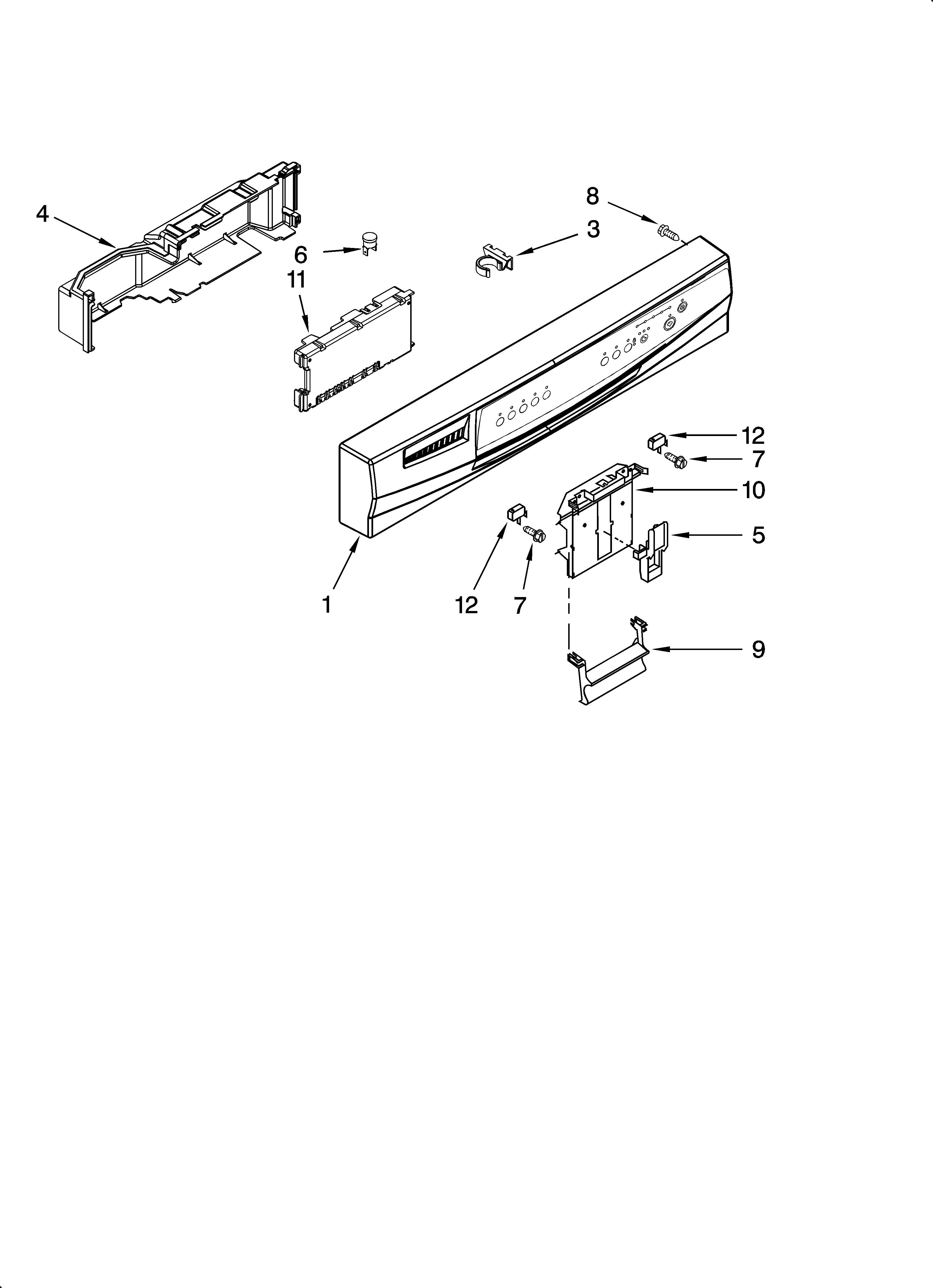 Whirlpool DUL240XTPQ9 control panel parts diagram