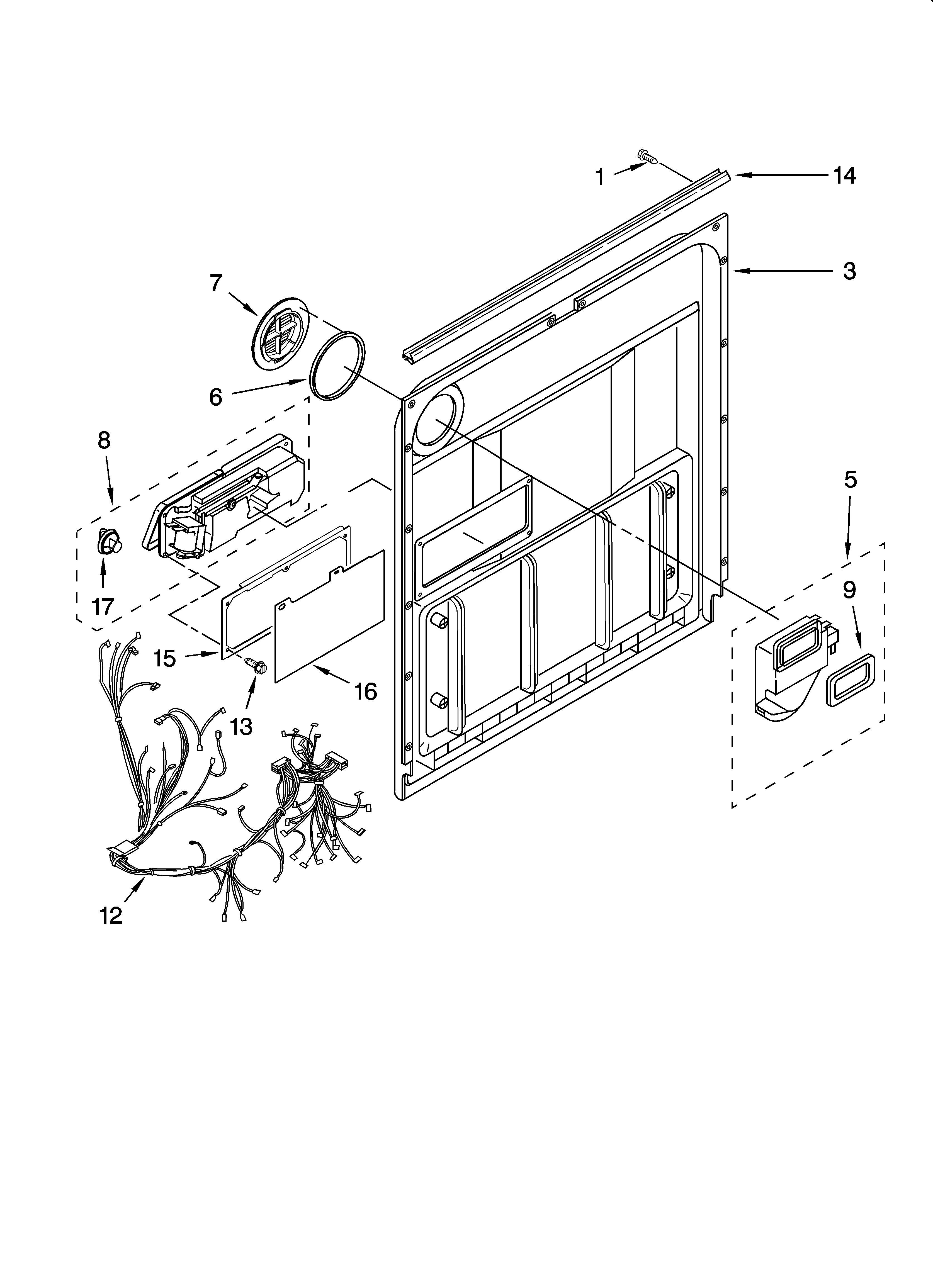 Whirlpool DUL240XTPQ9 door and latch parts diagram