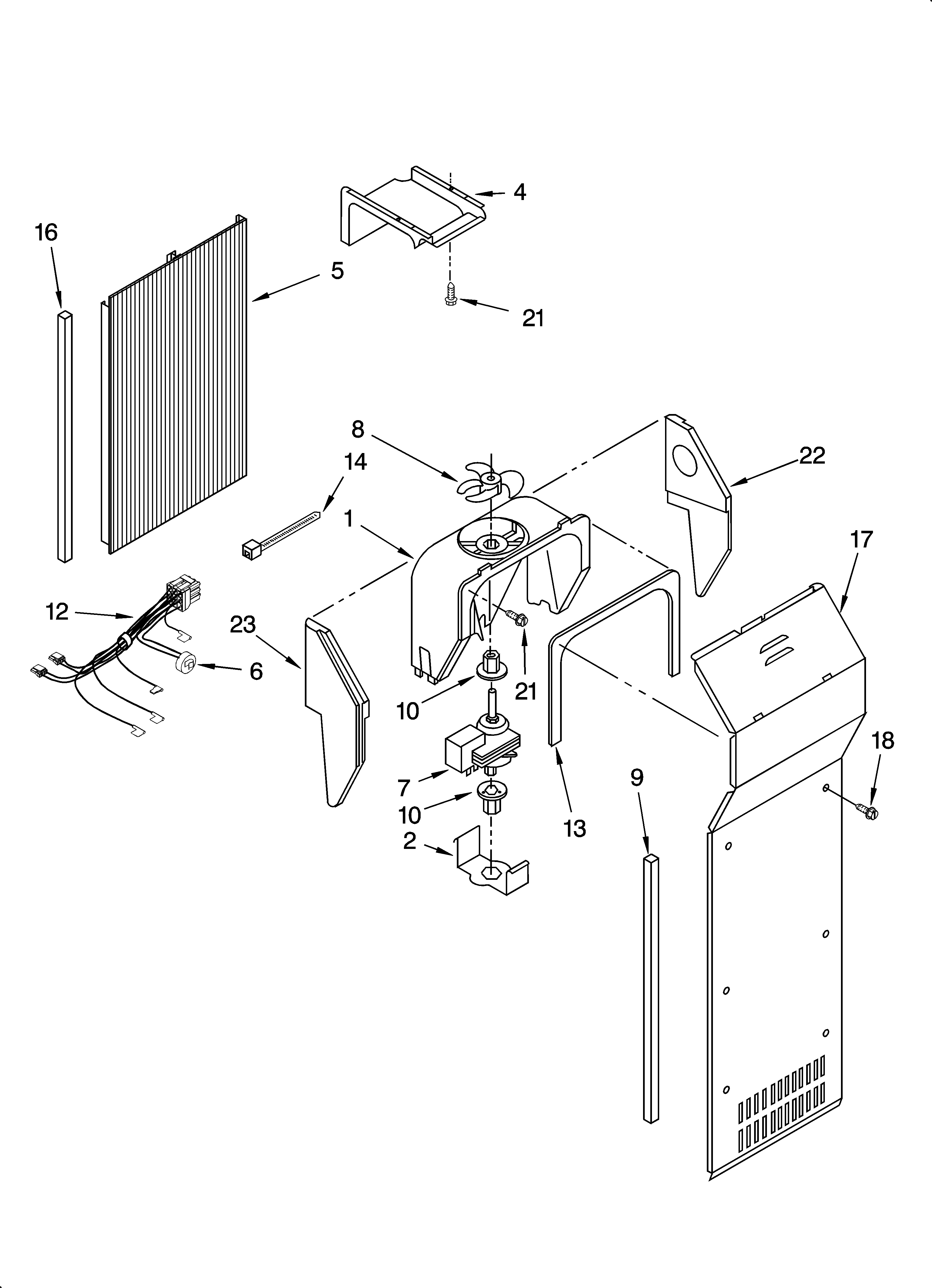 Whirlpool ED5PHAXSS02 air flow parts diagram