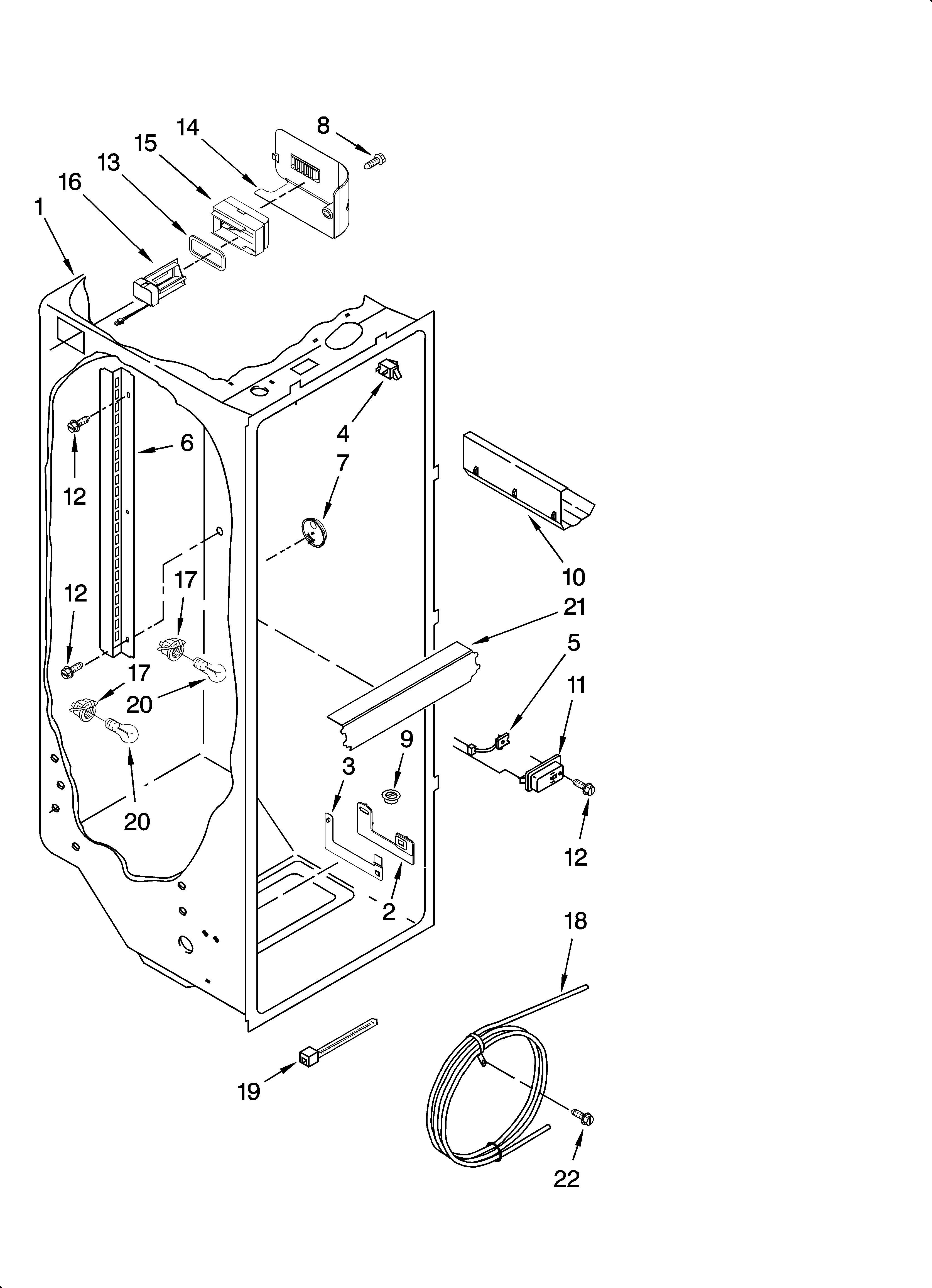 Whirlpool GC5SHEXNB05 refrigerator liner parts diagram