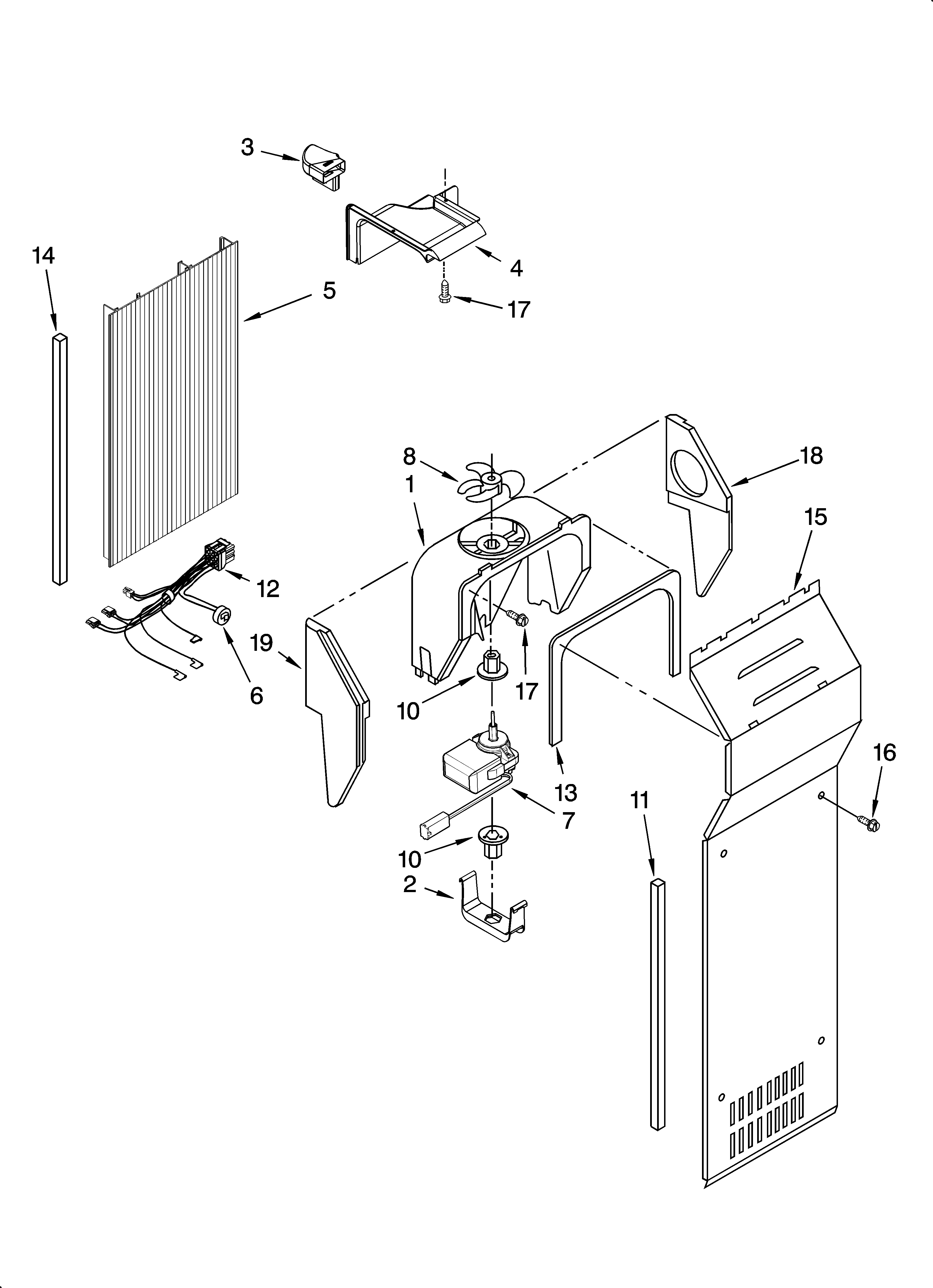 Whirlpool GC5SHEXNB05 air flow parts diagram